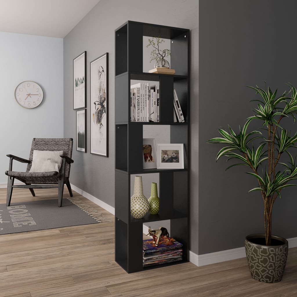 5 Fächern Bücherregal Raumteiler Standegal Wandregal Regal Büroregal 45x24x160cm - Produktbild 4