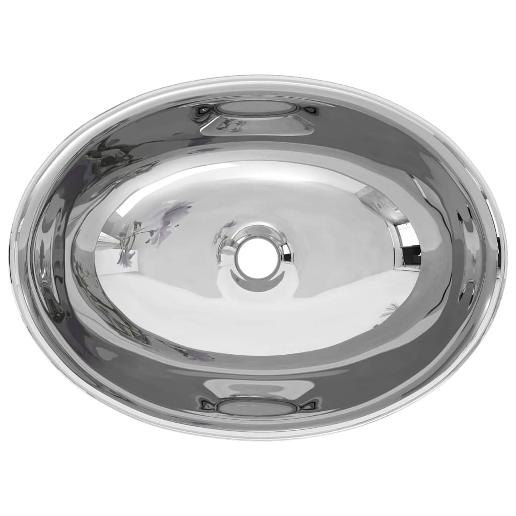 Keramik Waschbecken Oval 40x33cm Waschschale Waschtisch Aufsatzwaschtisch Becken - Produktbild 2