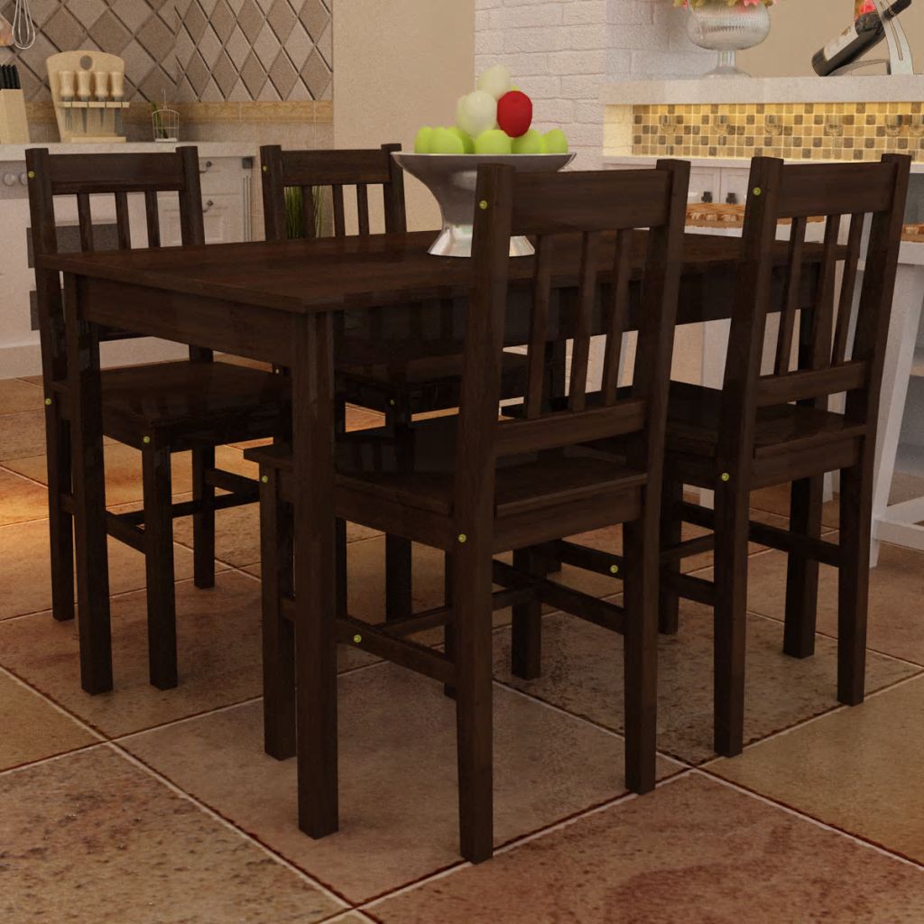 Wooden Breakfast Dining Table and 4 Chairs Set Dining Room Kitchen Furniture New