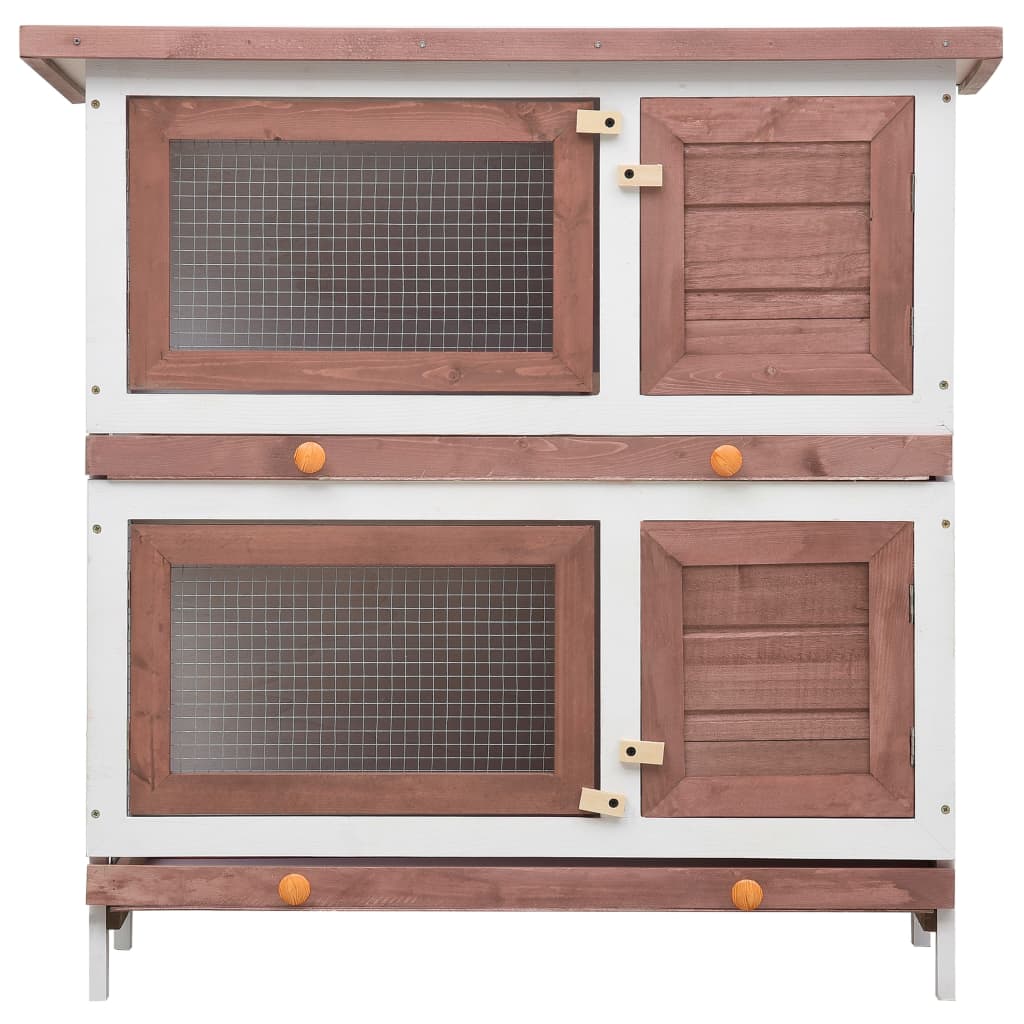 Holz Kaninchenstall 4 Türen Hasenstall Kaninchenkäfig mehrere Auswahl vidaXL - Produktbild 3