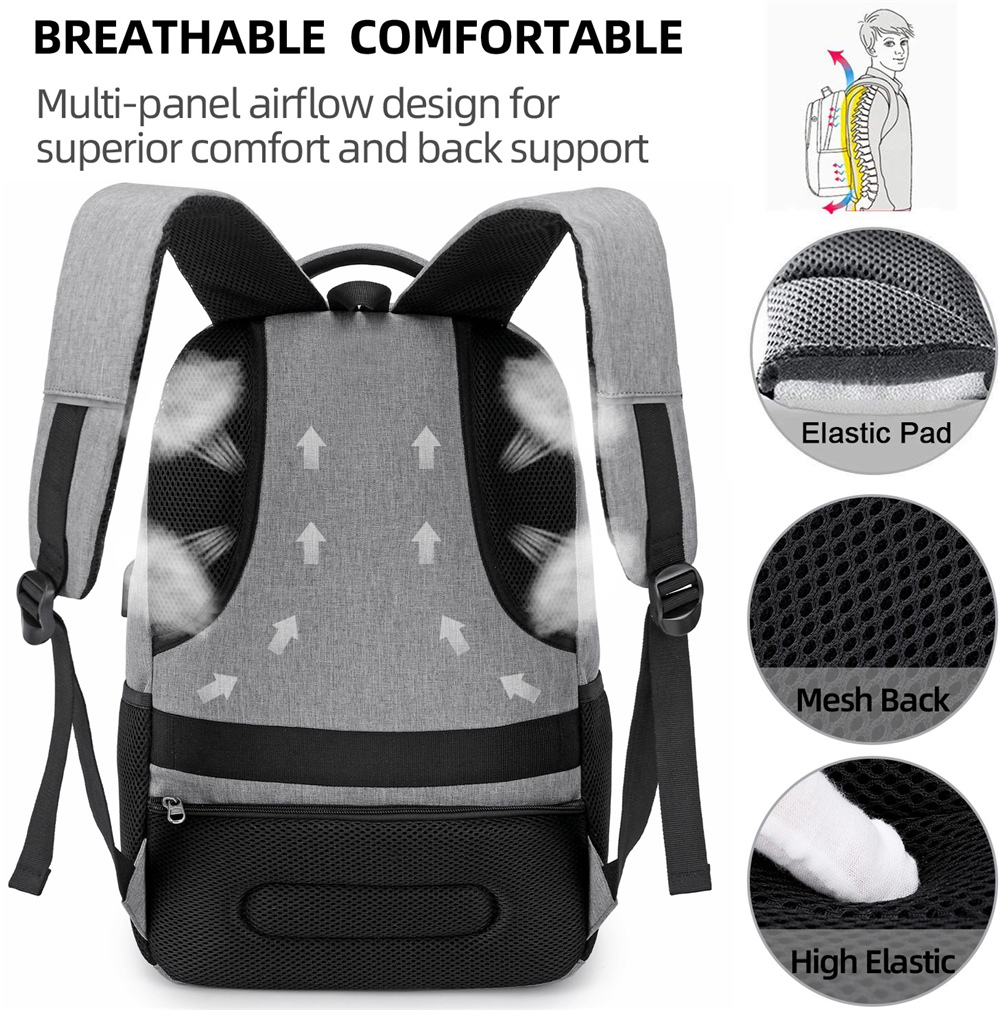 30/40L Men Women Laptop Backpack Waterproof USB Large Rucksack Travel School Bag