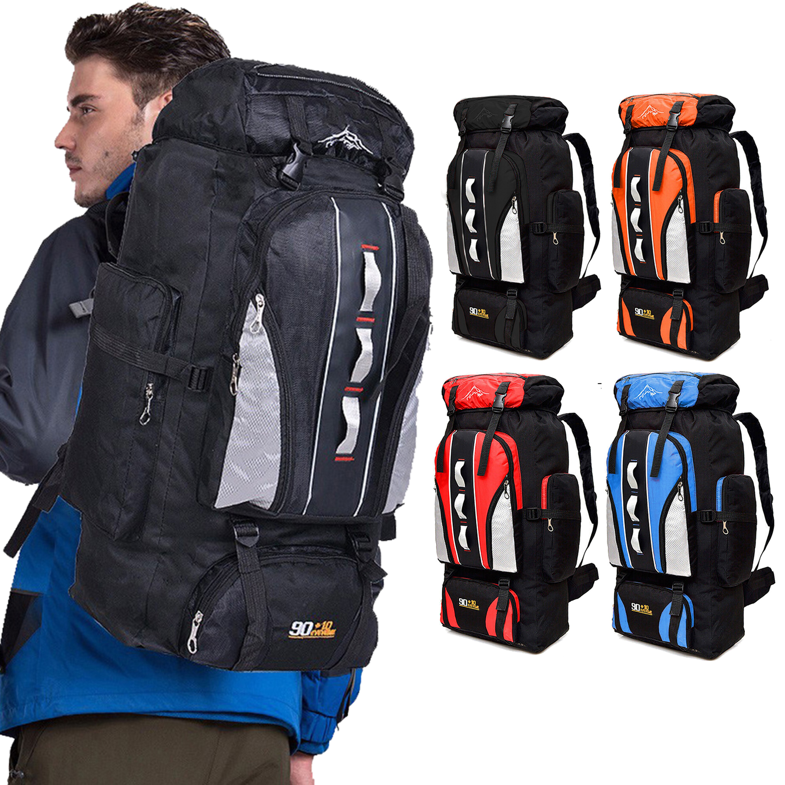 bagagee hiking backpack 100L Hiking Camping Backpack Rucksack Extra Large Waterproof Travel Luggage  Bag