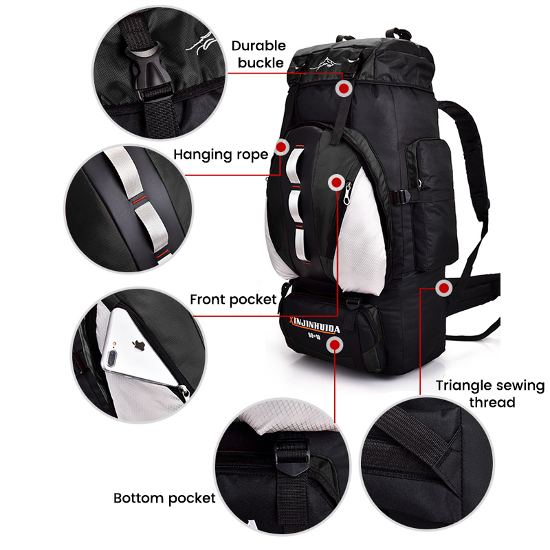 100L Hiking Camping Backpack Rucksack Extra Large Waterproof Travel Luggage  Bag | eBay
