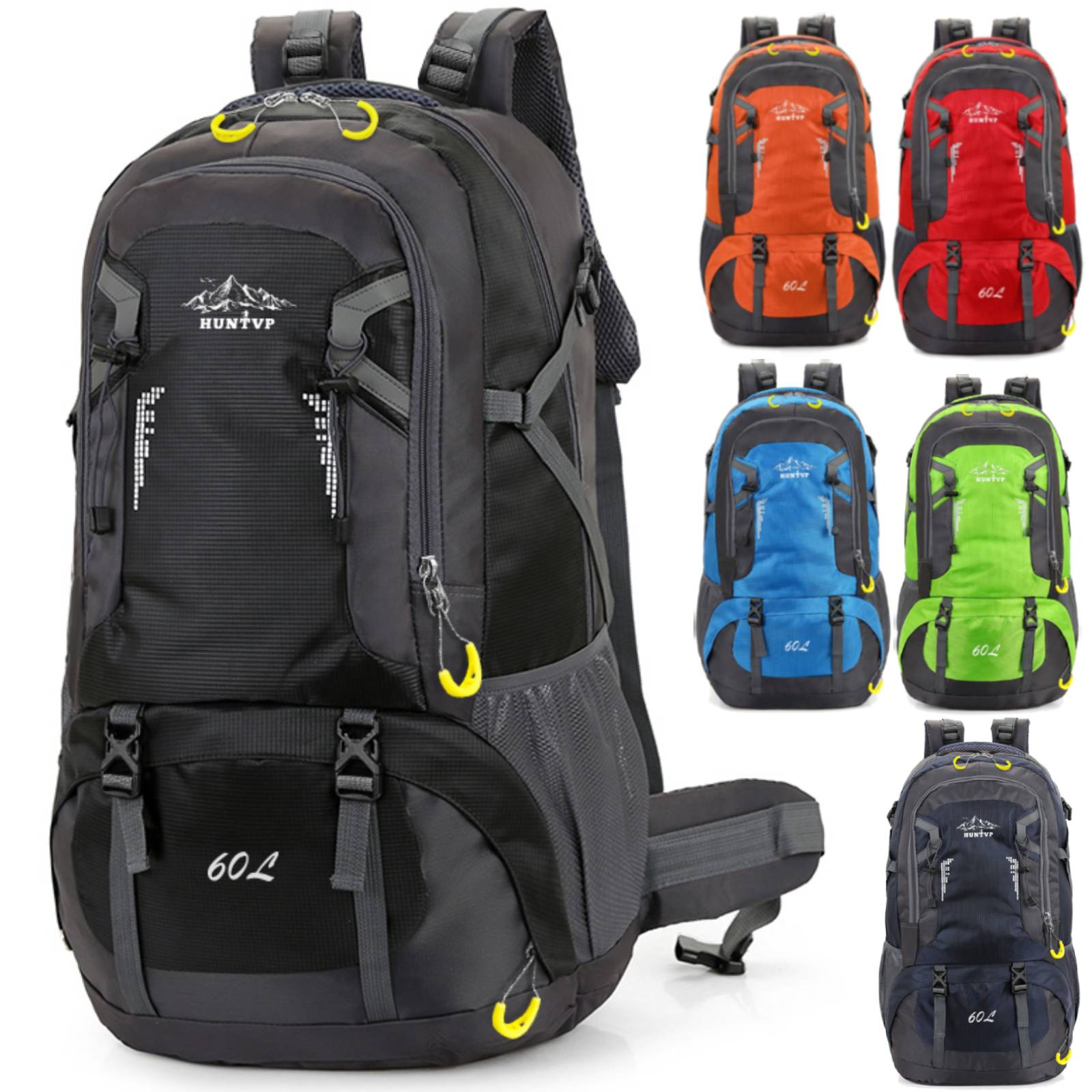 60L Hiking Camping Backpack Waterproof Nylon Outdoor Travel Luggage Rucksack  Bag | eBay