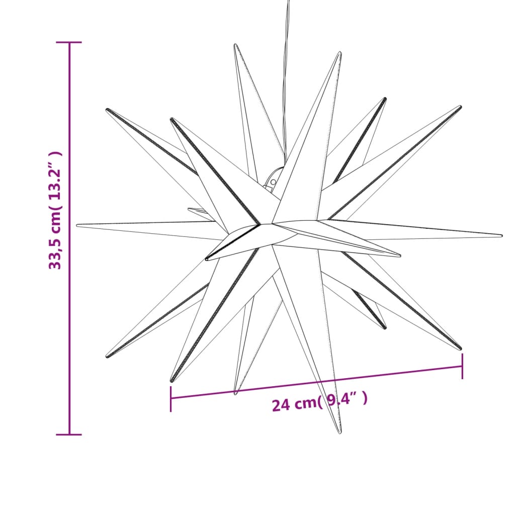 3 Stk. Warmweiß LED-Weihnachtssterne Stern Faltbar Rot/Weiß/Gelb Mit Timer DE