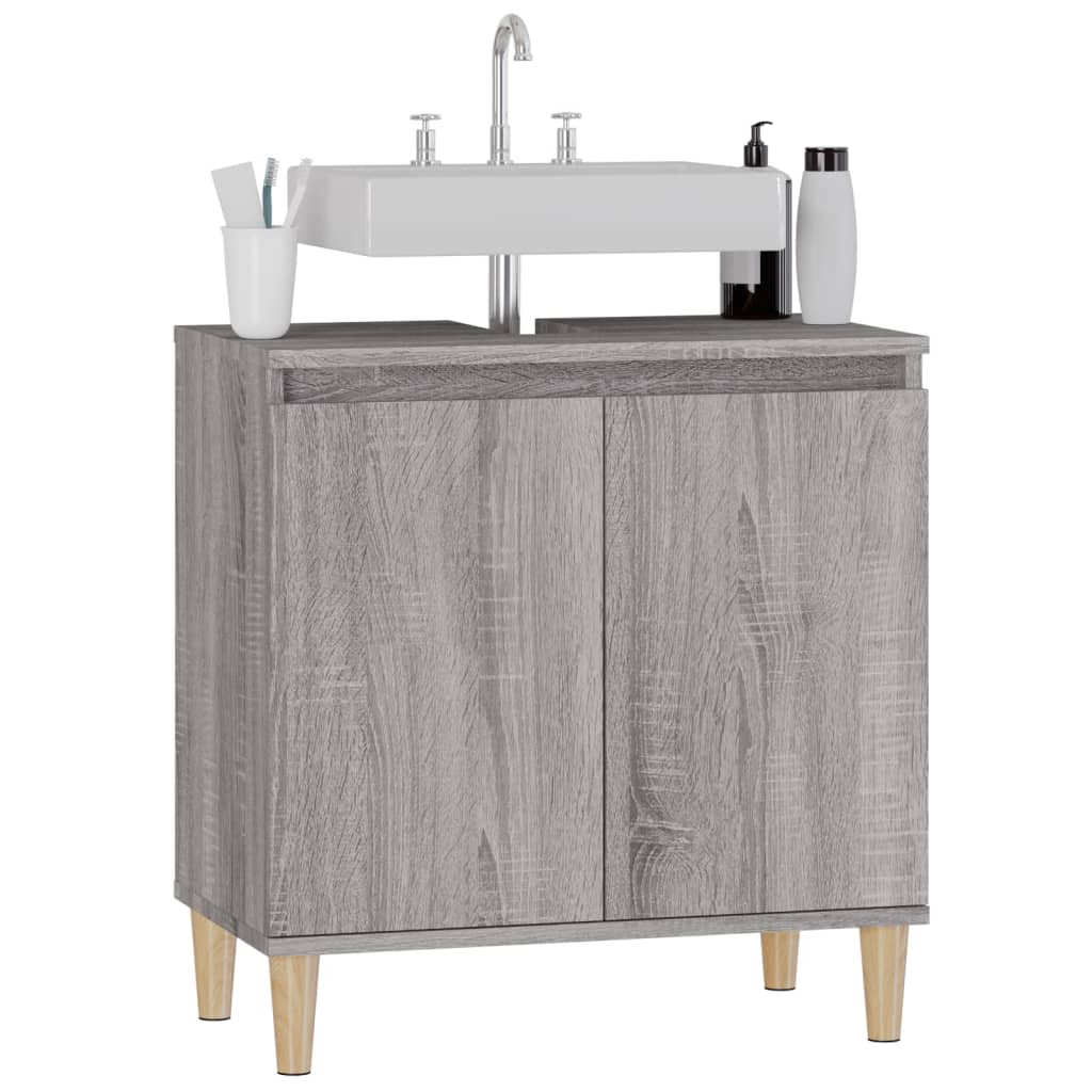 Waschbeckenunterschrank Waschtisch Unterschrank Badschrank Holzwerkstoff 2 Türen - Produktbild 3