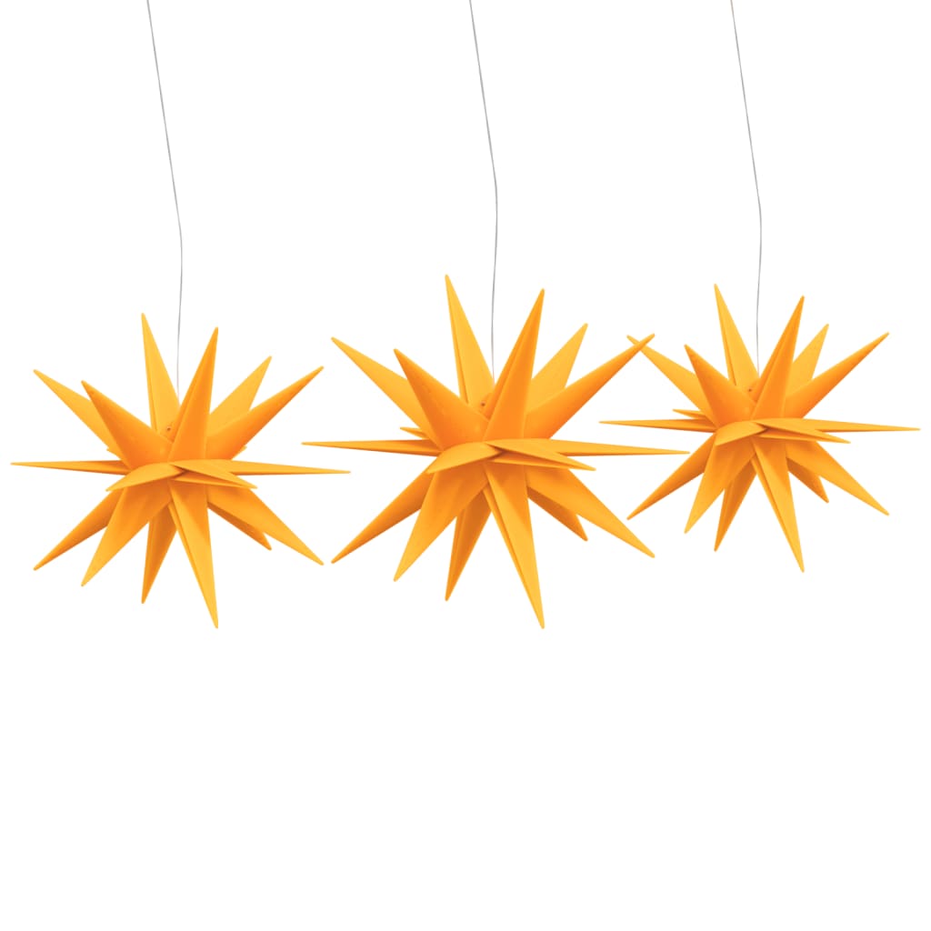 3 Stk. Warmweiß LED-Weihnachtssterne Stern Faltbar Rot/Weiß/Gelb Mit Timer DE