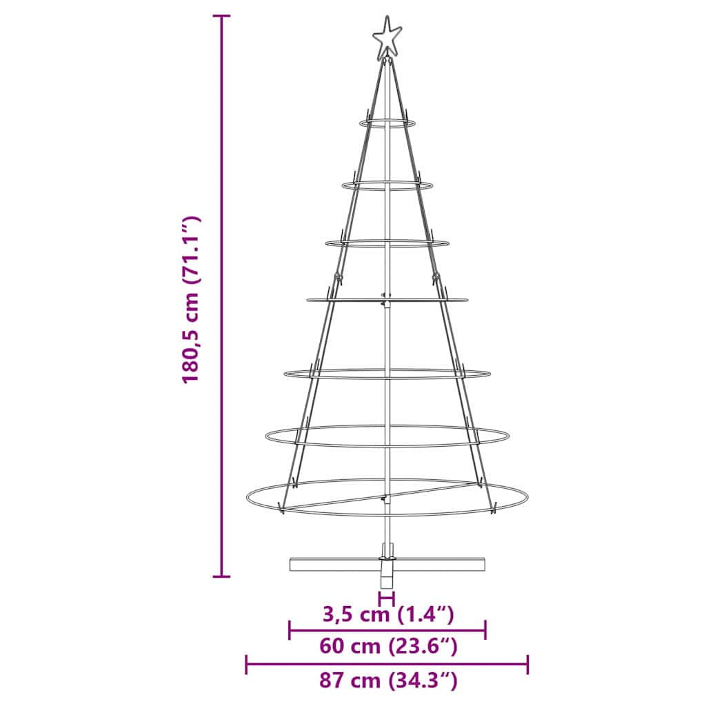 Weihnachts-Tannenzapfenbaum mit Ständer Schwarz Stahl Weihnachtsdeko vidaXL