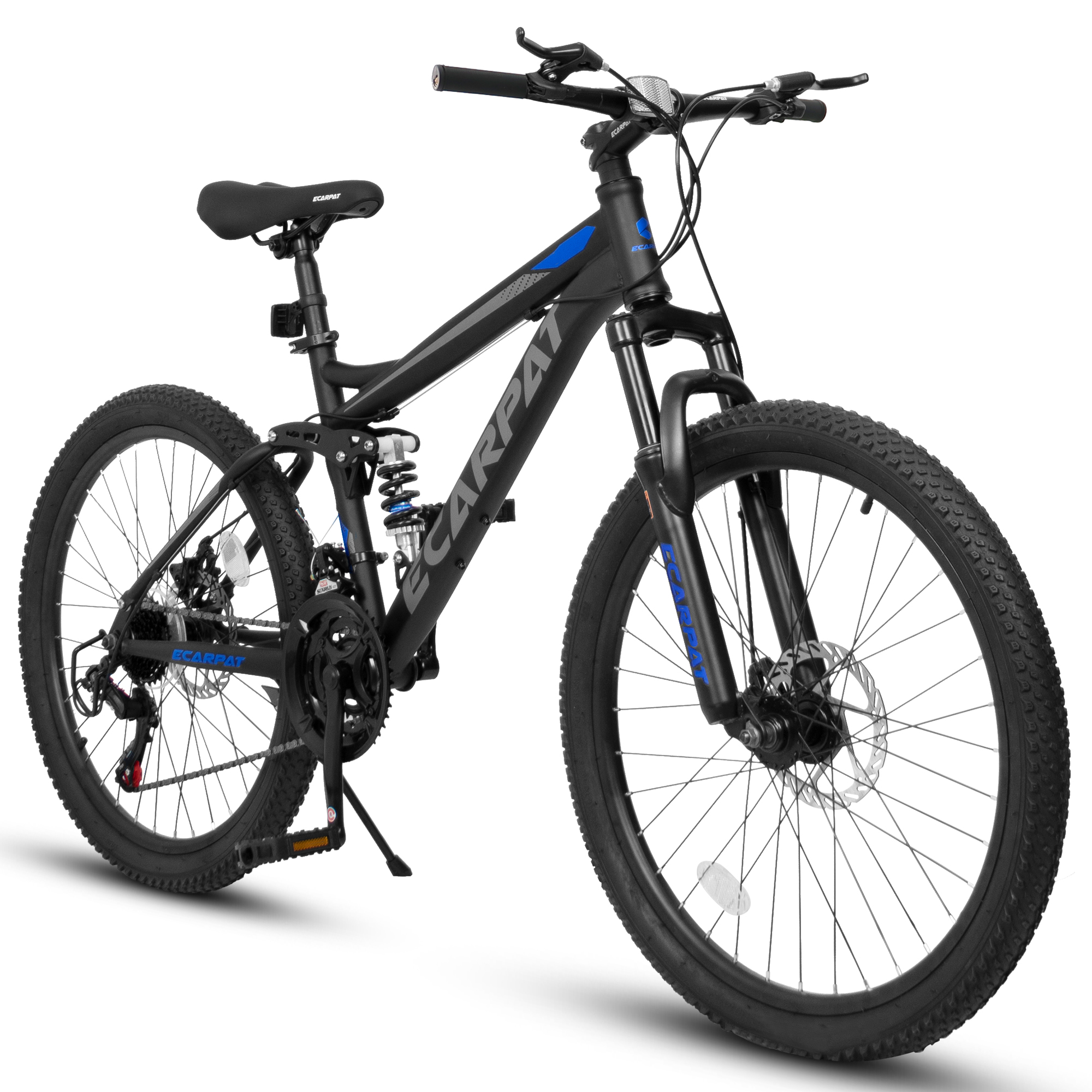 26" Mountain Bike with Gear Indicator 21 Speed Full Suspension MTB Road Bicycle