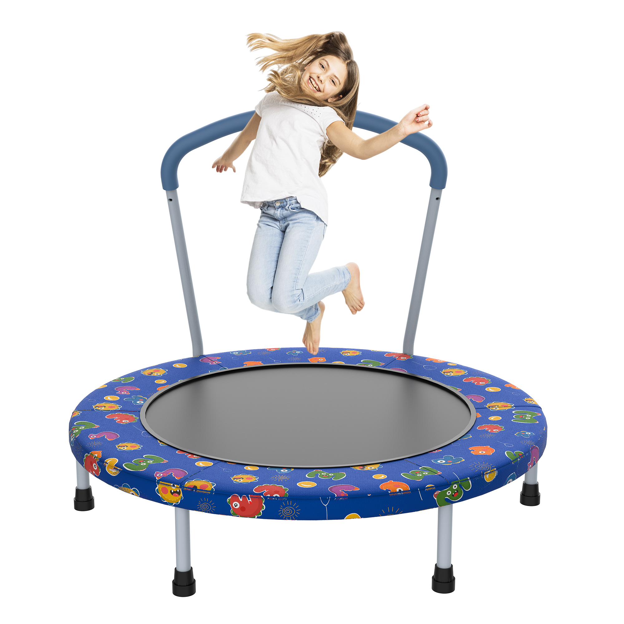 36″ Mini Trampoline for Kids Ages 1-6 Fun Indoor Outdoor Trampolines with Handle