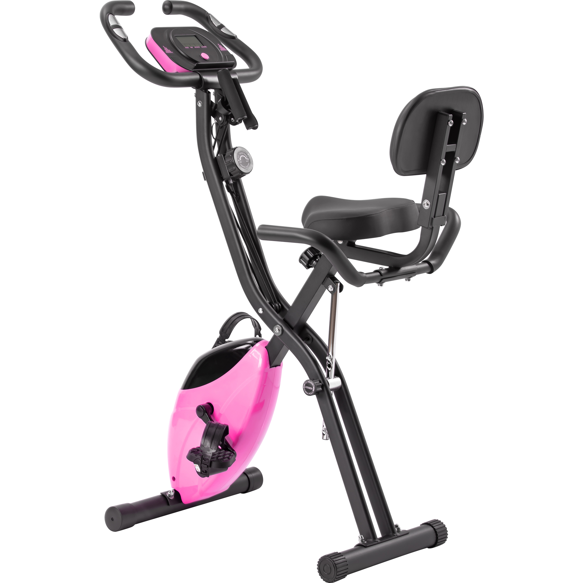 Folding Exercise Bike Workout Fitness X-Bike with 16-Level Adjustable Resistance