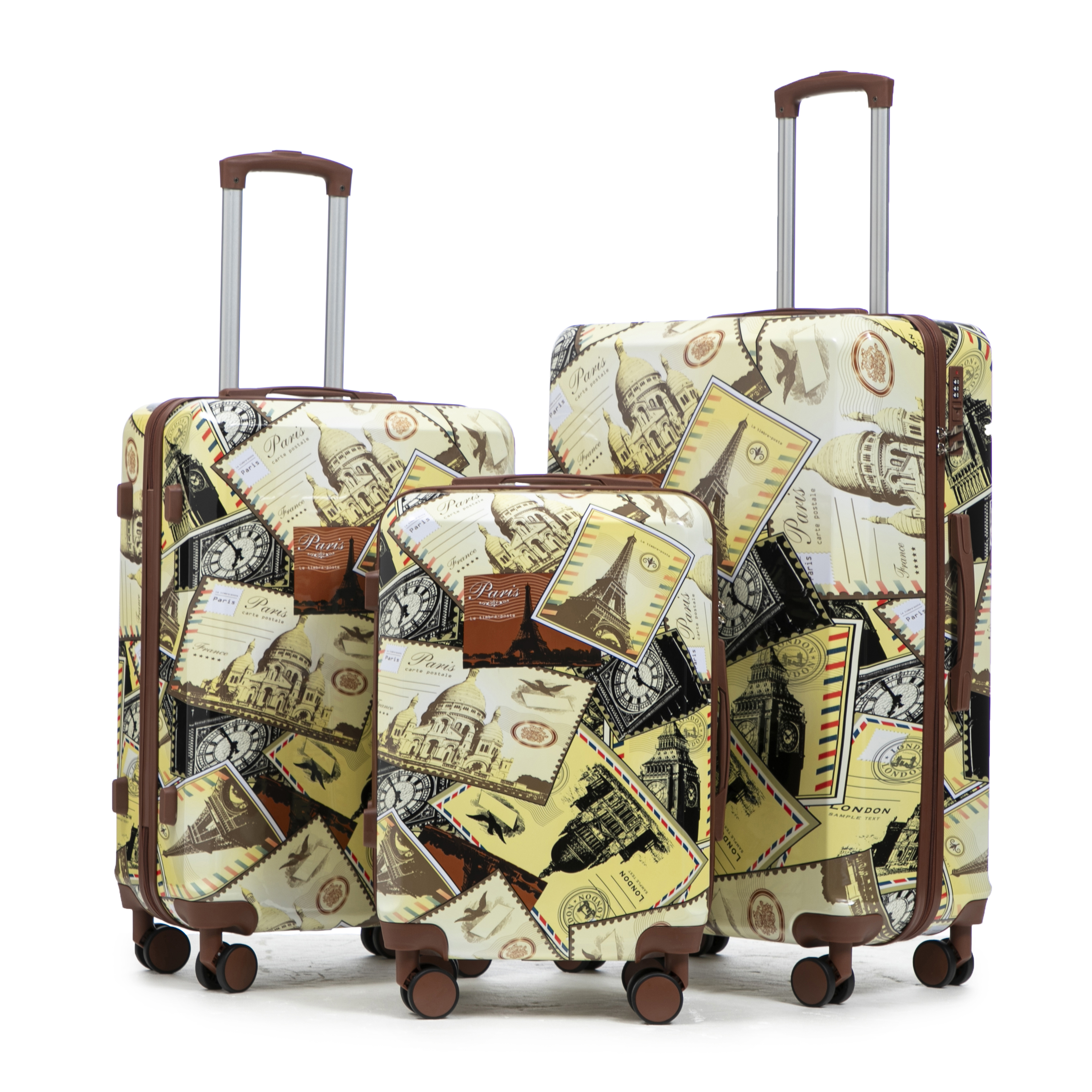 20″/24″/28″ 3 pcs PC Spinner Wheel Luggage Carry on Suitcase w/ Printed pattern