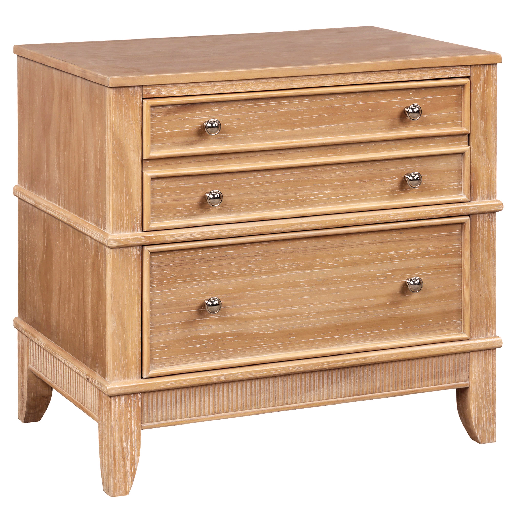 1x 2x Nightstand Solid Wood Bedroom Bedside Cabinet End Side Table with 3-Drawer