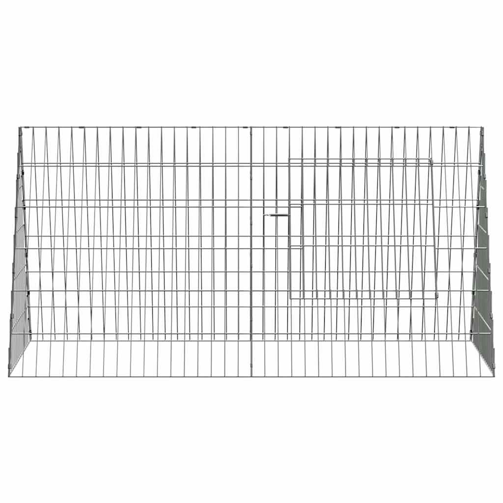Hasenkäfig Silber Verzinkter Stahl Hasengehege Tierkäfig Tierstift Tiergehege - Produktbild 5