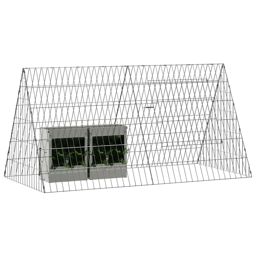 Hasenkäfig Silber Verzinkter Stahl Hasengehege Tierkäfig Tierstift Tiergehege - Produktbild 2