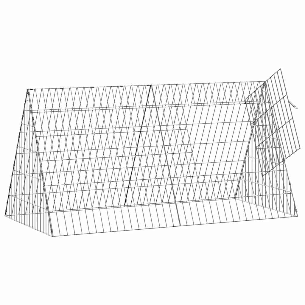 Hasenkäfig Silber Verzinkter Stahl Hasengehege Tierkäfig Tierstift Tiergehege - Produktbild 4