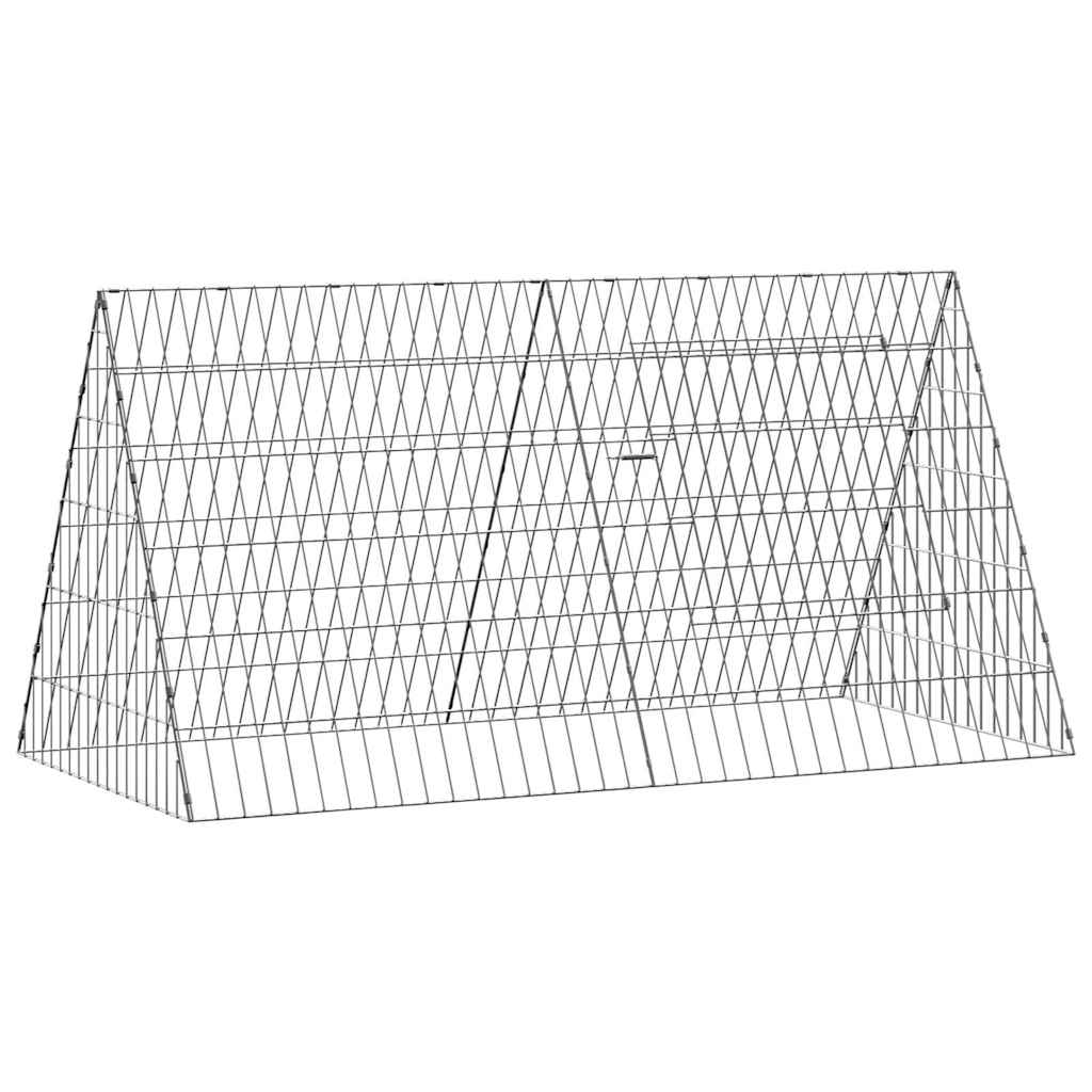 Hasenkäfig Silber Verzinkter Stahl Hasengehege Tierkäfig Tierstift Tiergehege - Produktbild 1