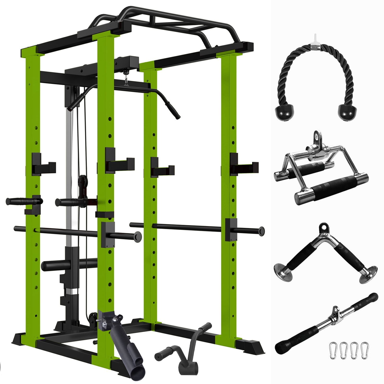 Multifunctional Power Cage Adjustable Fitness Pullup Squat Rack Home Gym System