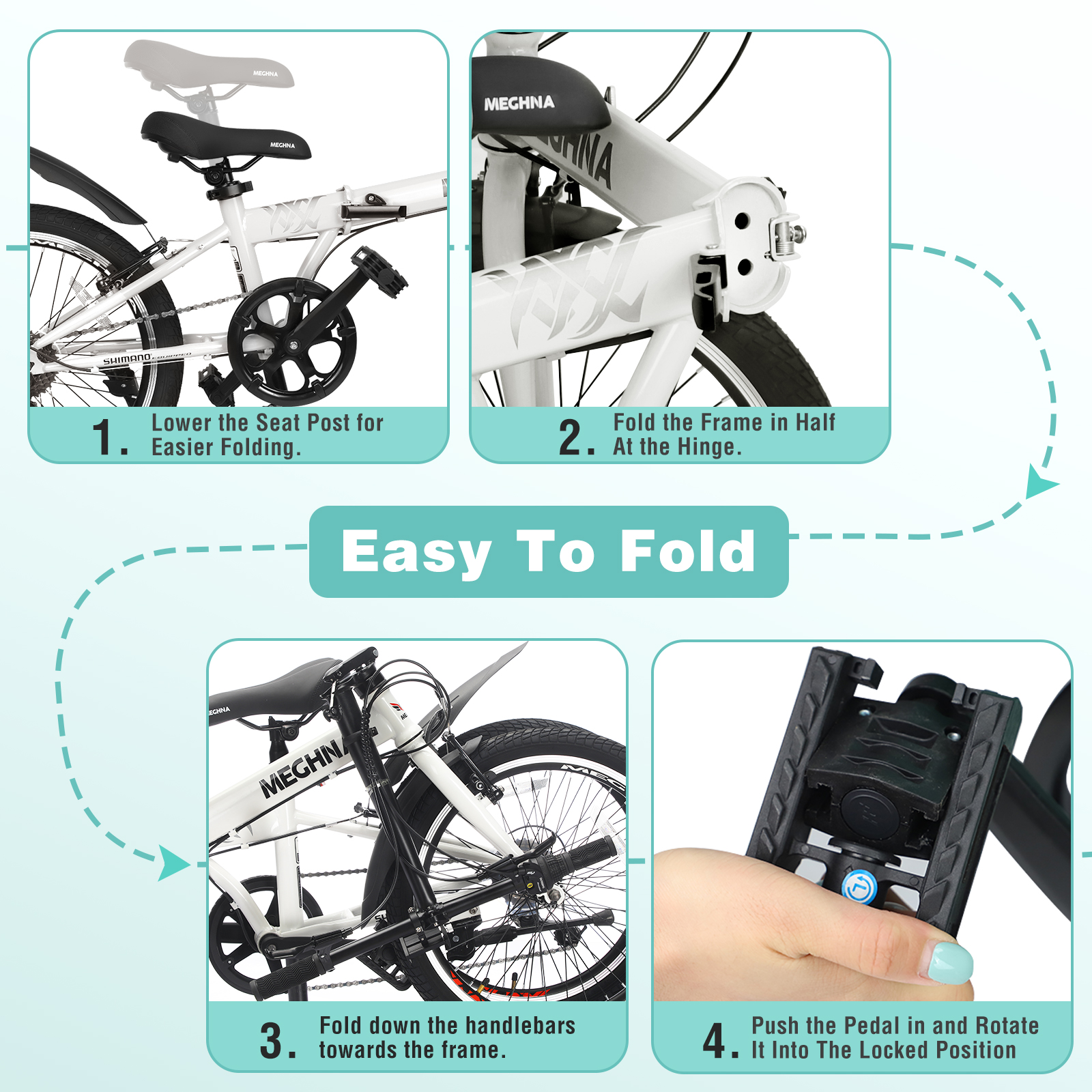 schwinn folding bicycle Loop Bike, 20 Inch Bike for Adults and Kids, 7 Speed, Lightweight Aluminum Folding Frame, Integrated Rear Carrier, Front and Rear Linear Pull Brakes, Foldable Bikes for Adults The rear rack Schwinn S2280B 20" Loop Folding