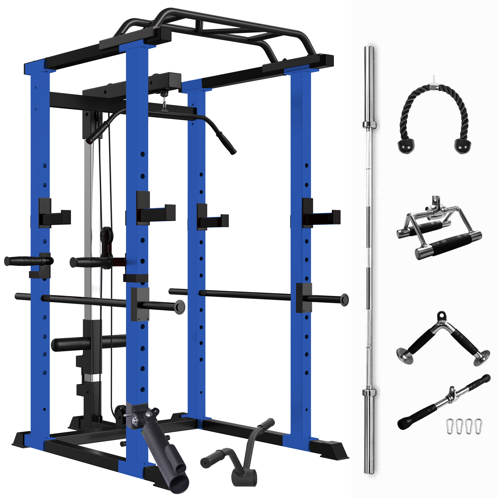Multifunctional Power Cage Adjustable Fitness Pullup Squat Rack Home Gym System
