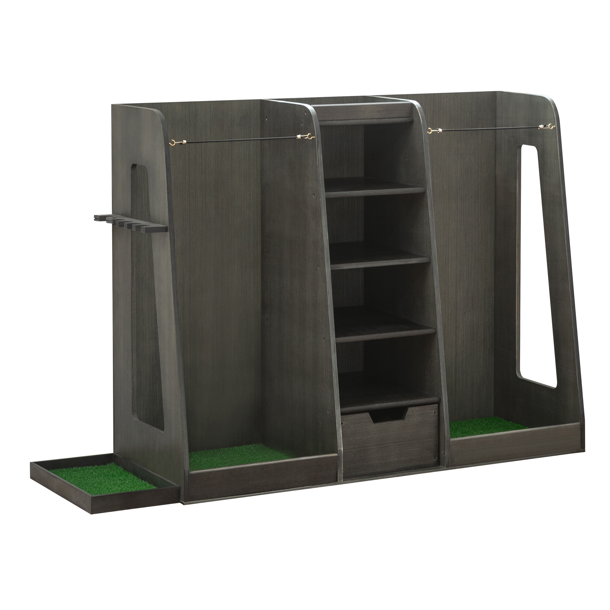 Bag Organizer Stand With Drawer For 2 Golf Bags Garage Stora