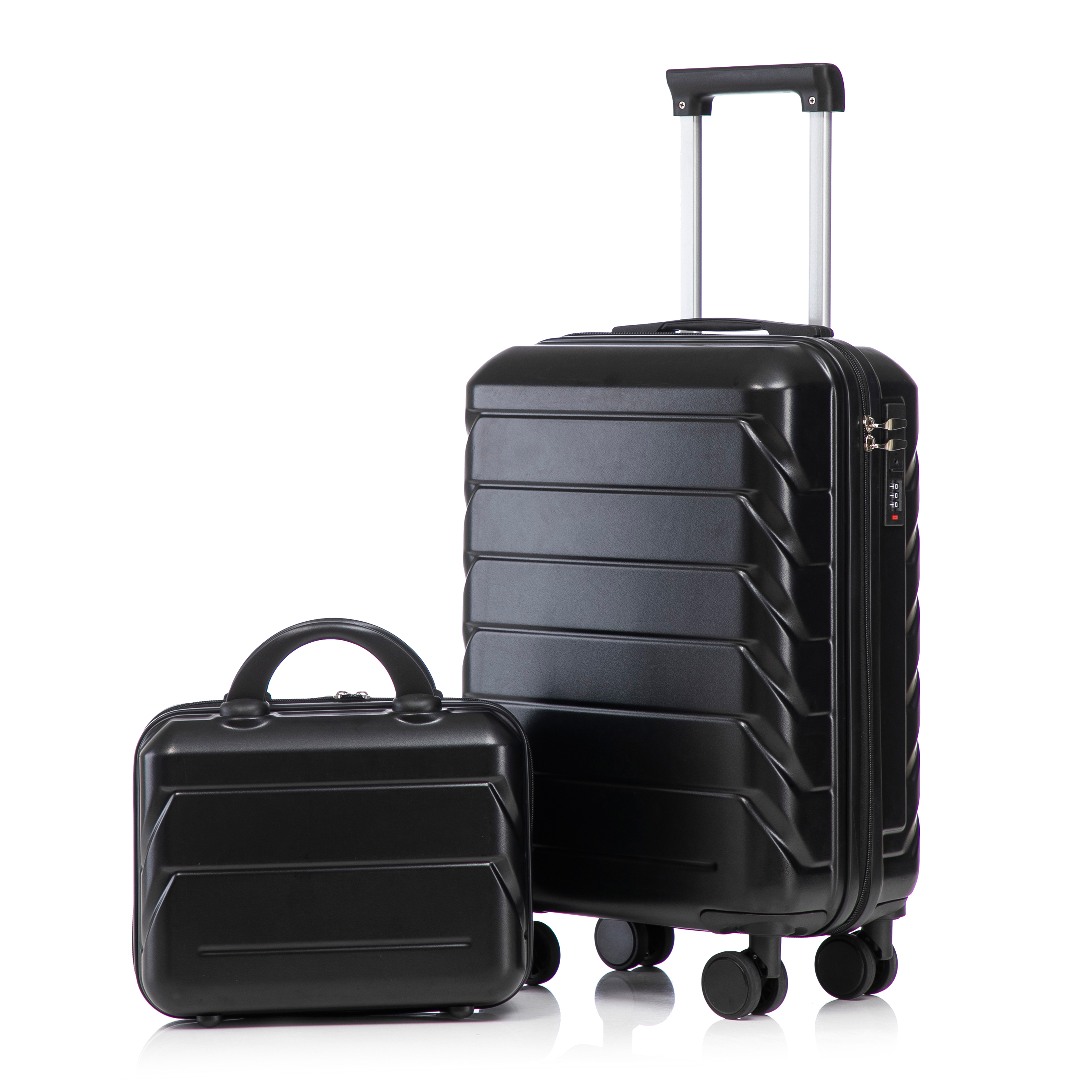 14″/20″ 2 pcs Luggage Set Hardshell Carry on Suitcase with Cosmetic Case Lock