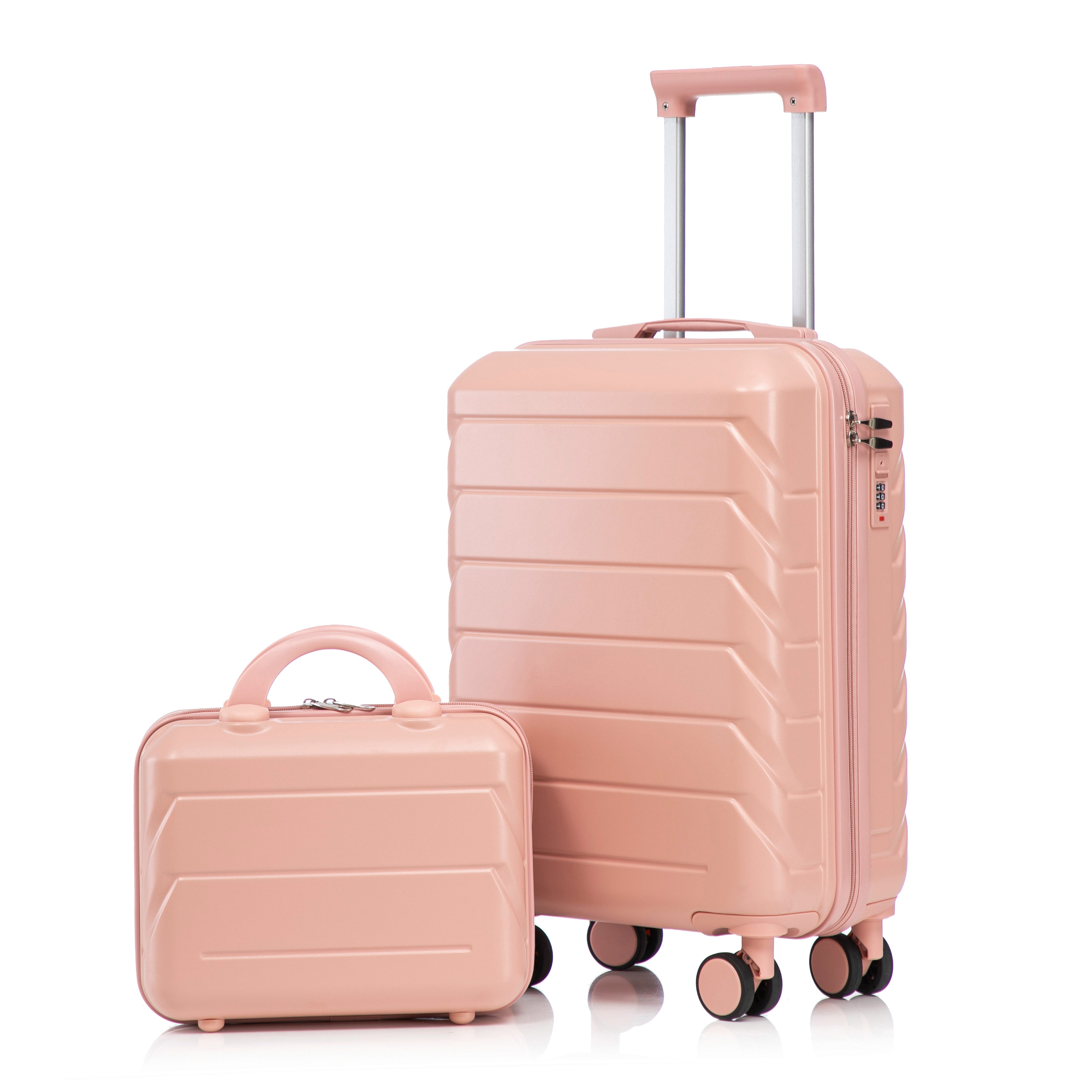 Set Hardshell Carry On Suitcase With Cosmetic Case Lock
