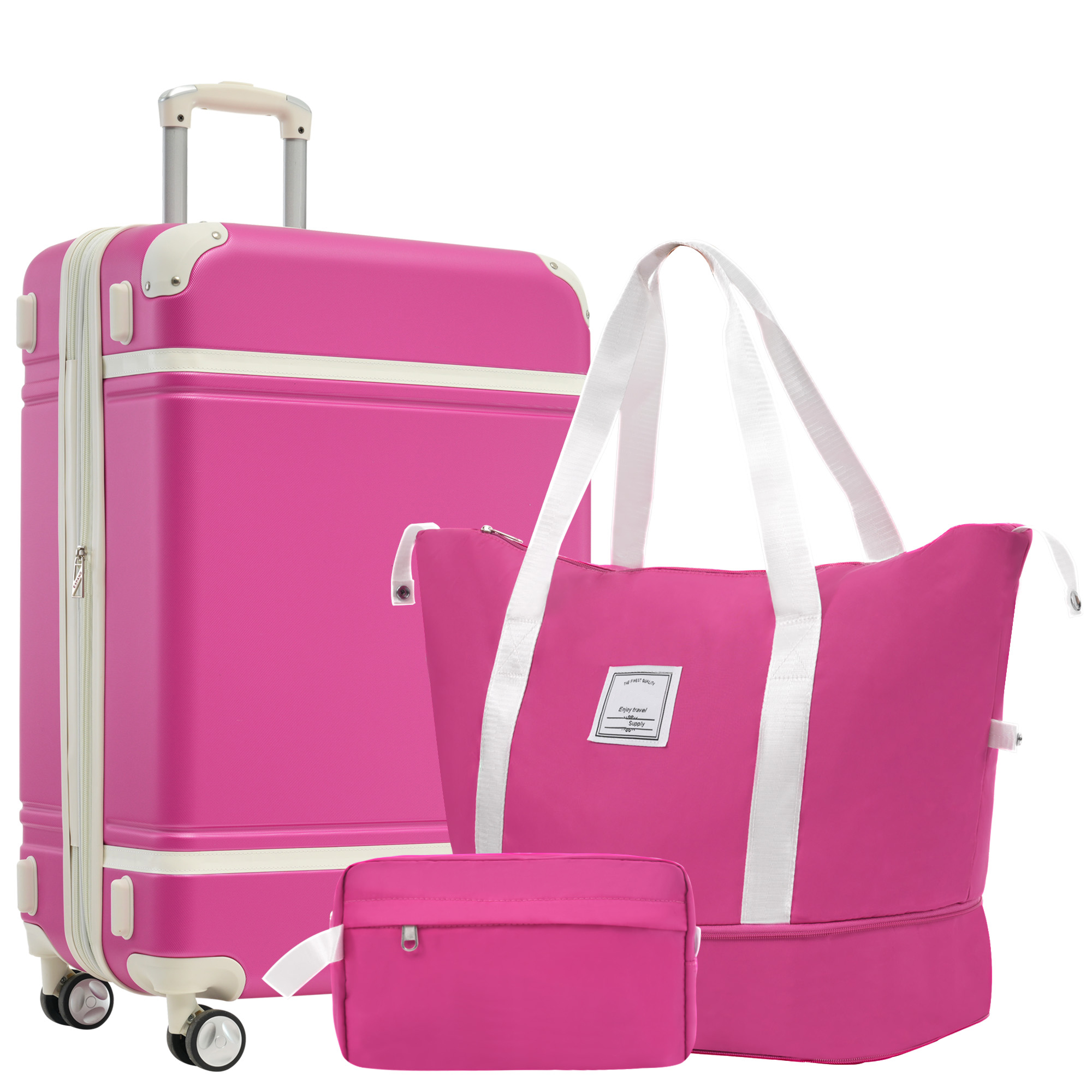 Hardshell Luggage Sets with Bags Vintage Carry on Luggage Suitcase 24/28 IN New