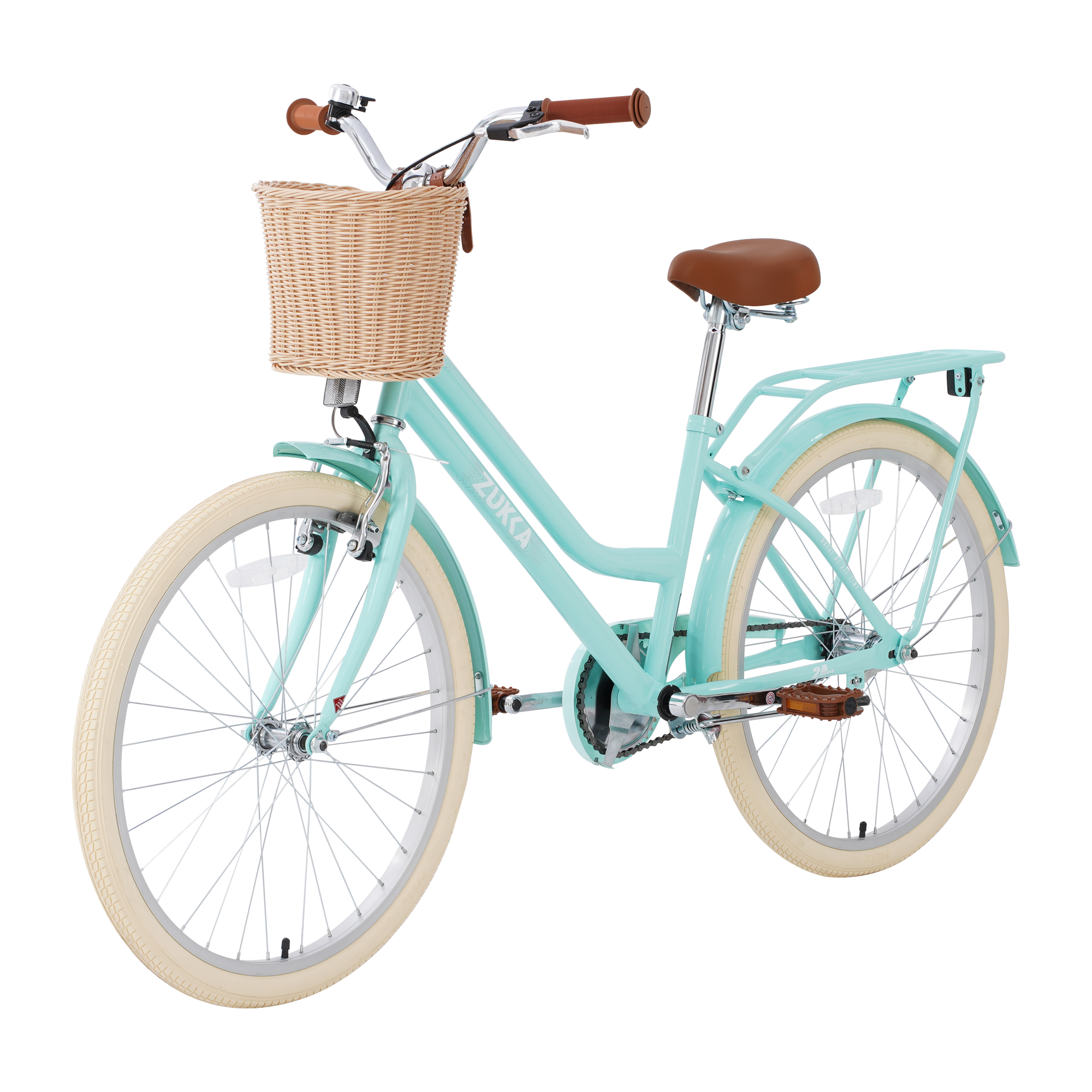 Boys Girls Beginner Bike with Basket for 10+ Years Old Kids 24" Wheel Bicycle