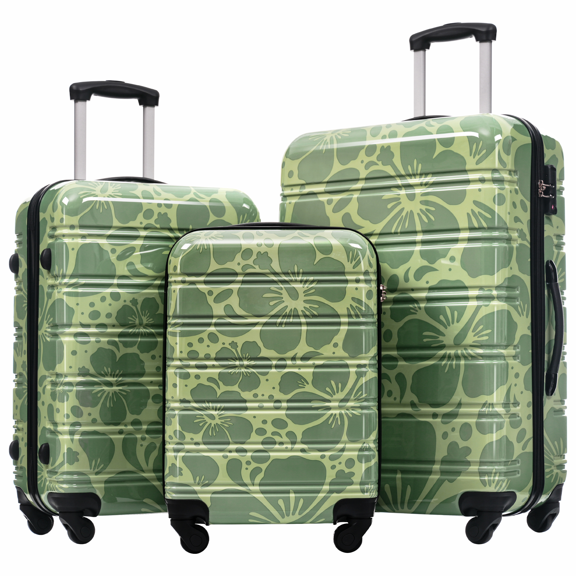 3 Piece Luggage Set Hardshell Carry on Suitcase with Spinner & Lock 20”24”28”