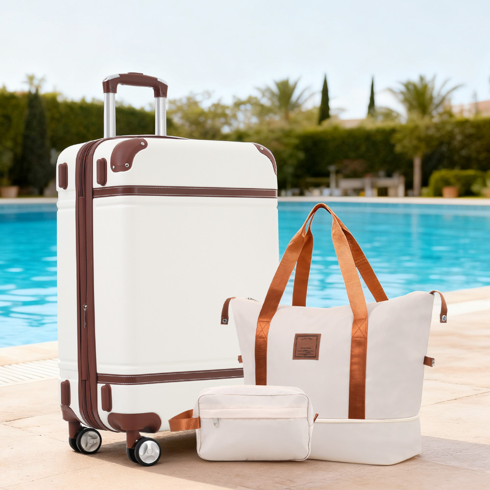Sets With Bags Vintage Carry On Luggage Suitcase 24/28 In Ne