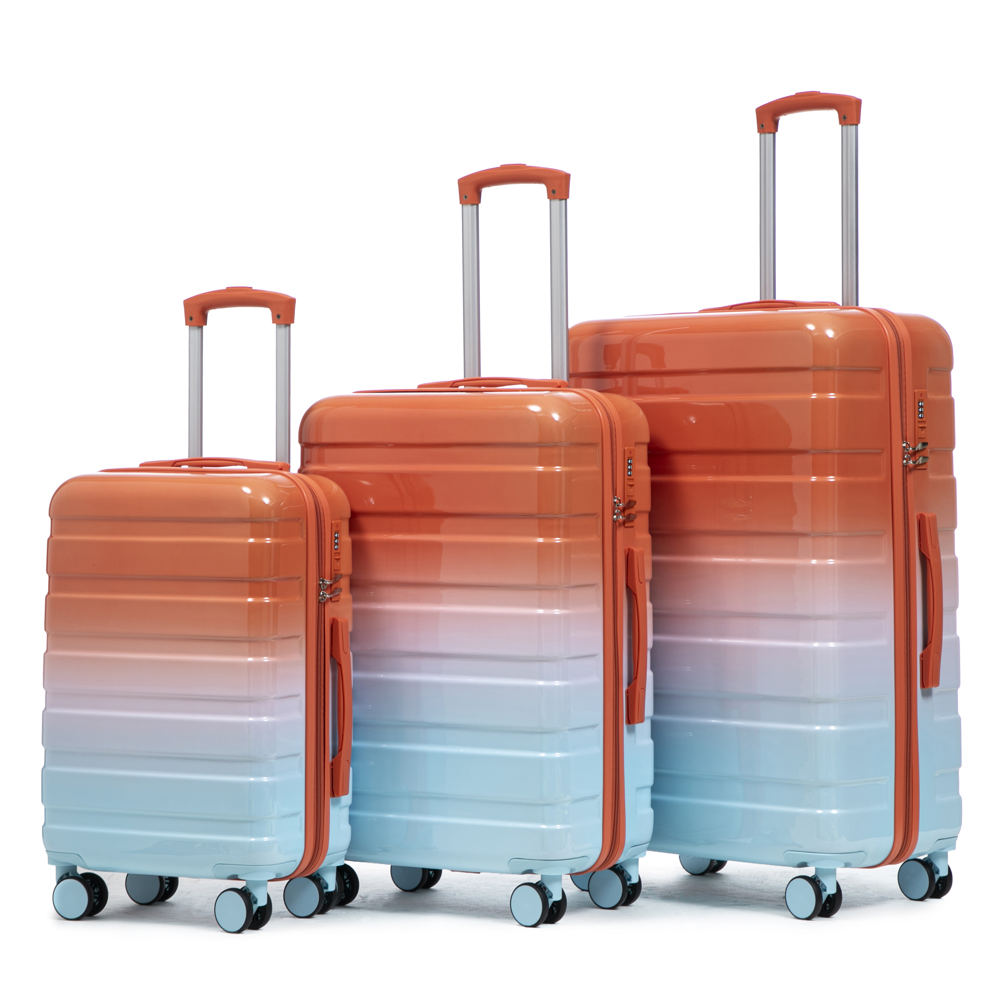 3 pcs Luggage Set Spinner Hardshell on Suitcase Gradient Color 20″/24″/28″