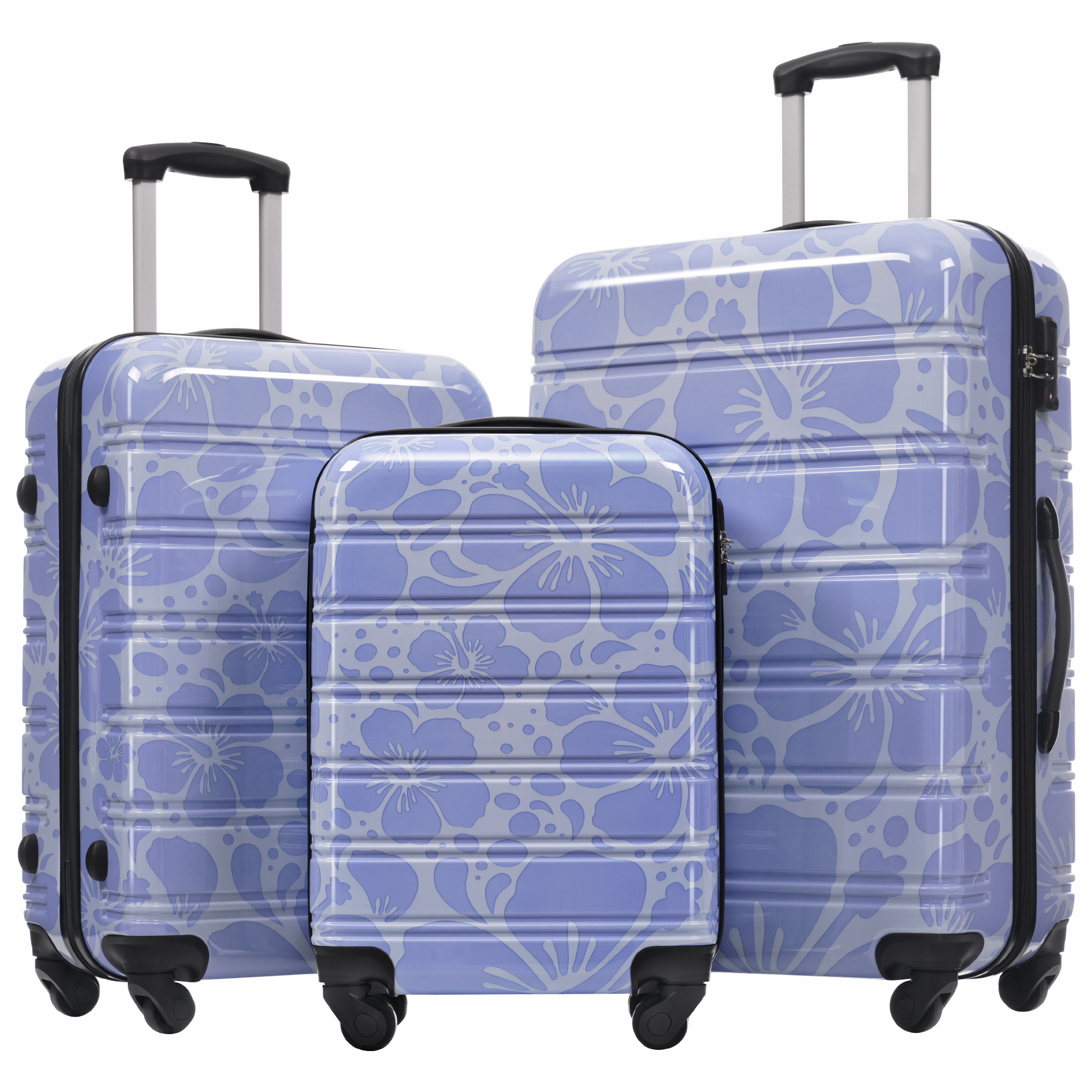 3 Piece Luggage Set Hardshell Carry on Suitcase with Spinner & Lock 20”24”28”