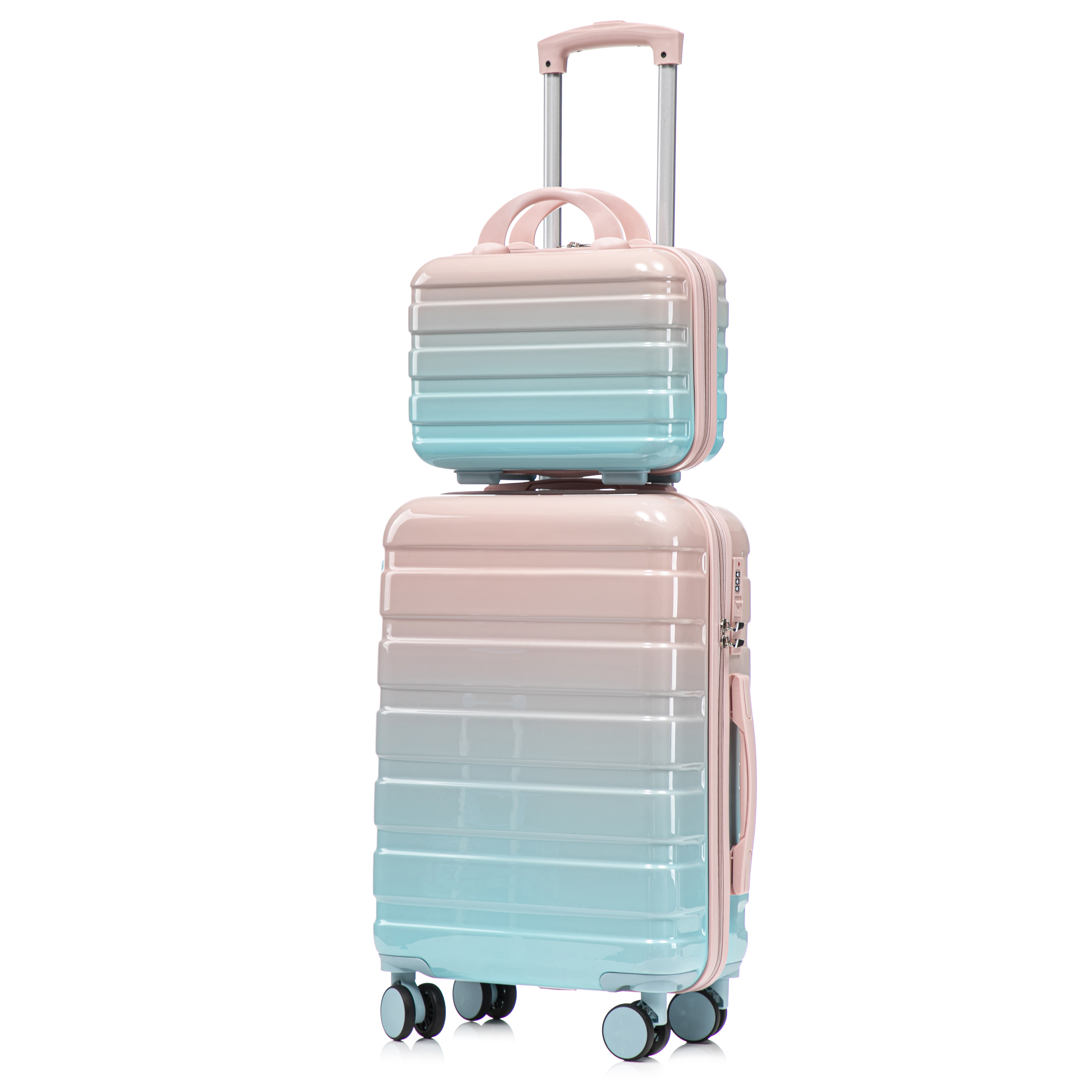 Set Hardshell Carry On Luggage Suitcase W/ Combination Lock New