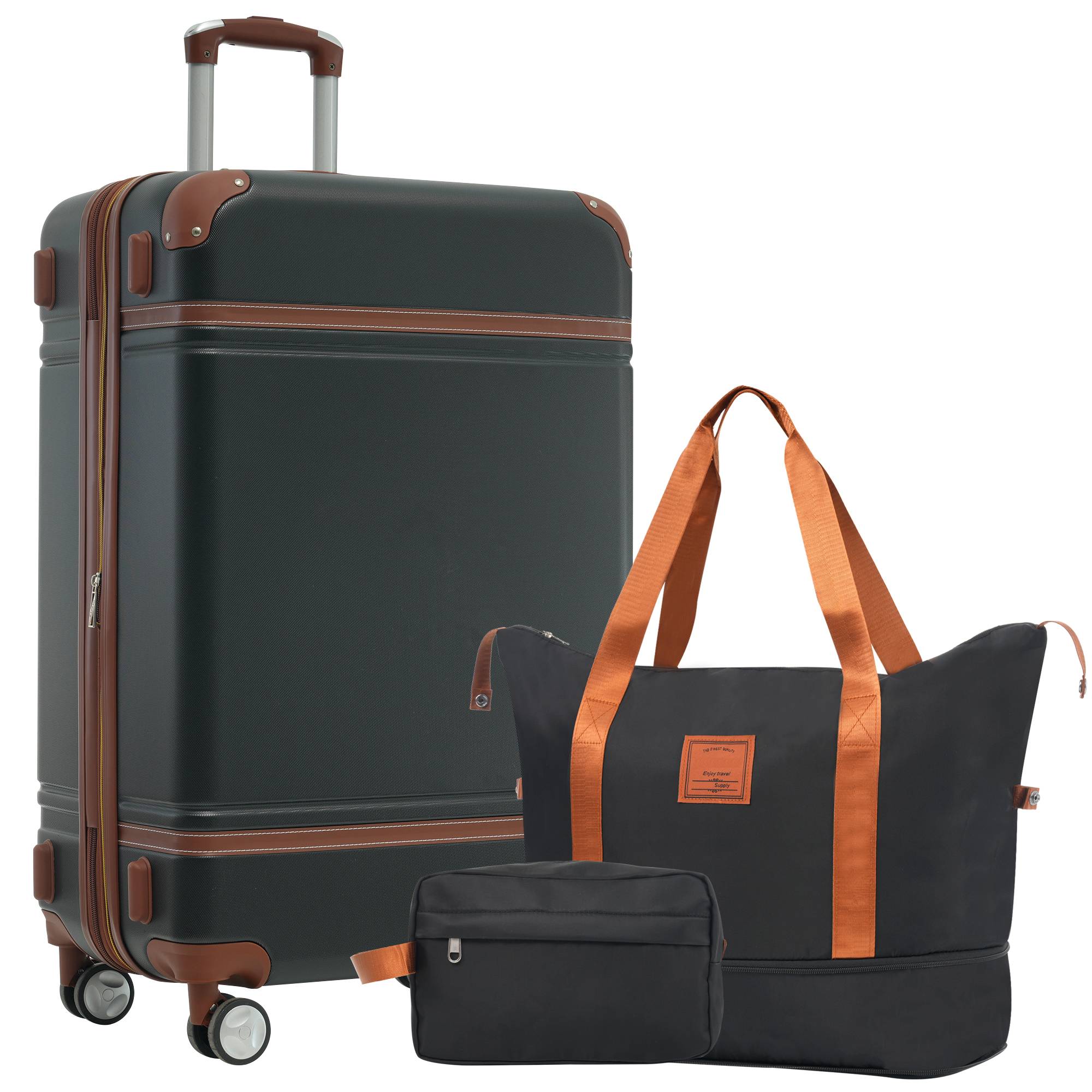 Hardshell Luggage Sets with Bags Vintage Carry on Luggage Suitcase 24/28 IN New