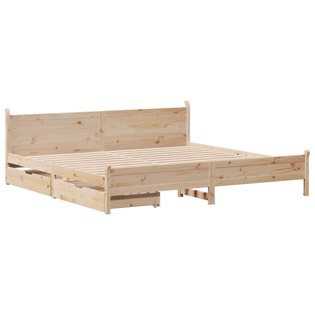 Bettgestell Massivholzbett Bett Schlafzimmermöbel Kiefernholz ohne Matratze - Produktbild 3