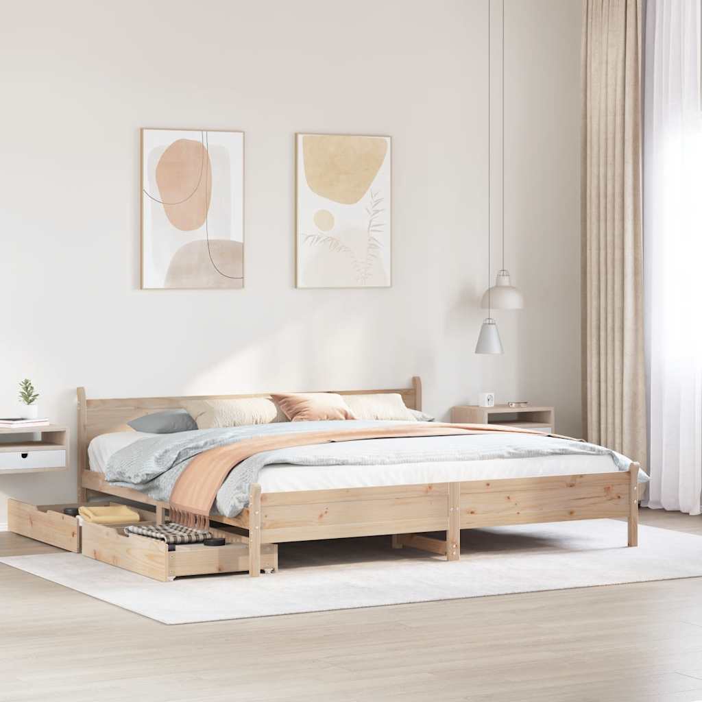 Bettgestell Massivholzbett Bett Schlafzimmermöbel Kiefernholz ohne Matratze - Produktbild 1