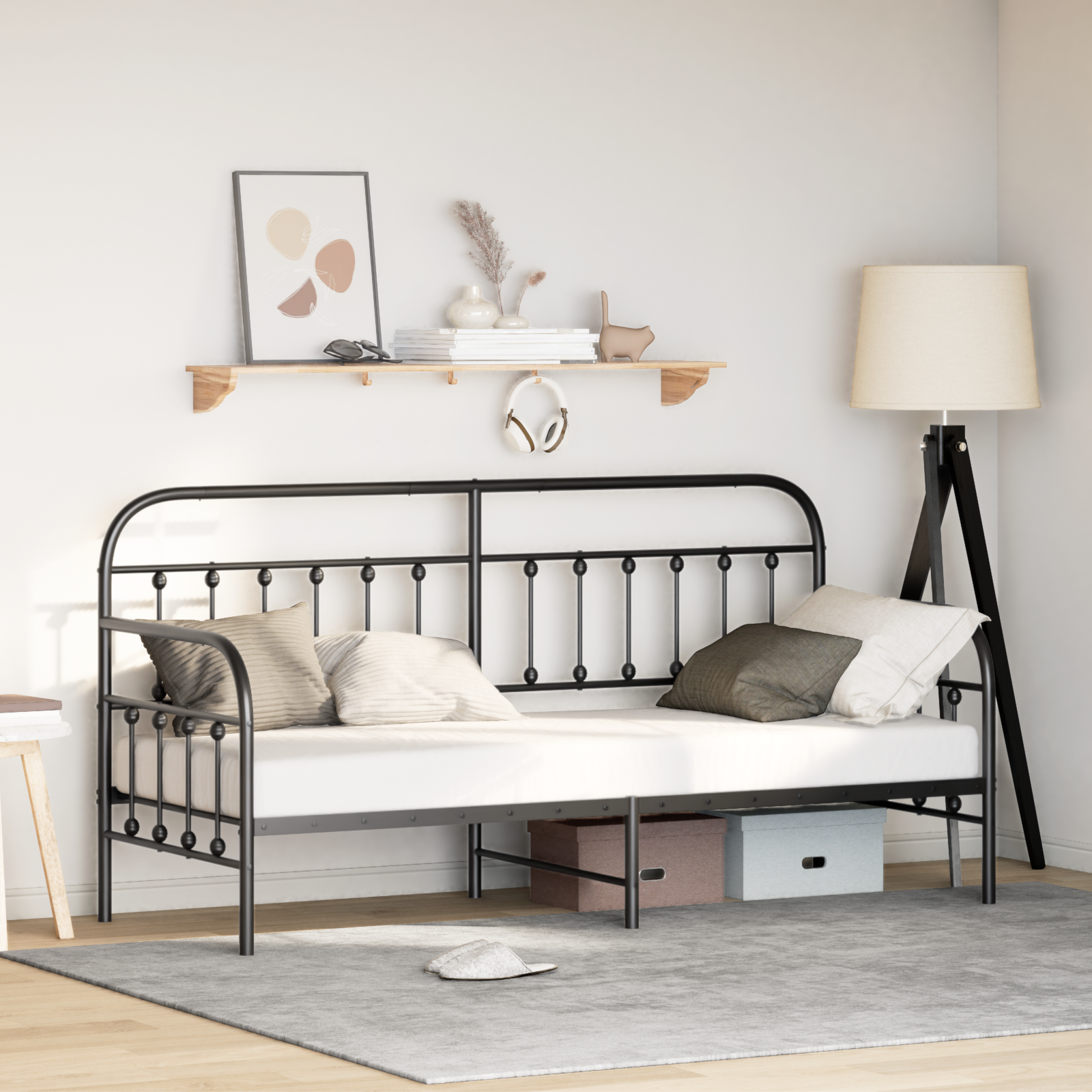 Bettgestell Tagesbett-Rahmen Metall Daybed Bettsofa Metallbett Schlafzimmerbett