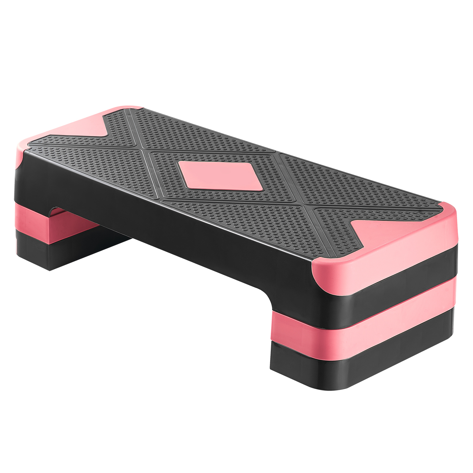 Aerobic Exercise Step Platform Height Adjustable Workout Fitness Stepper 4 Riser