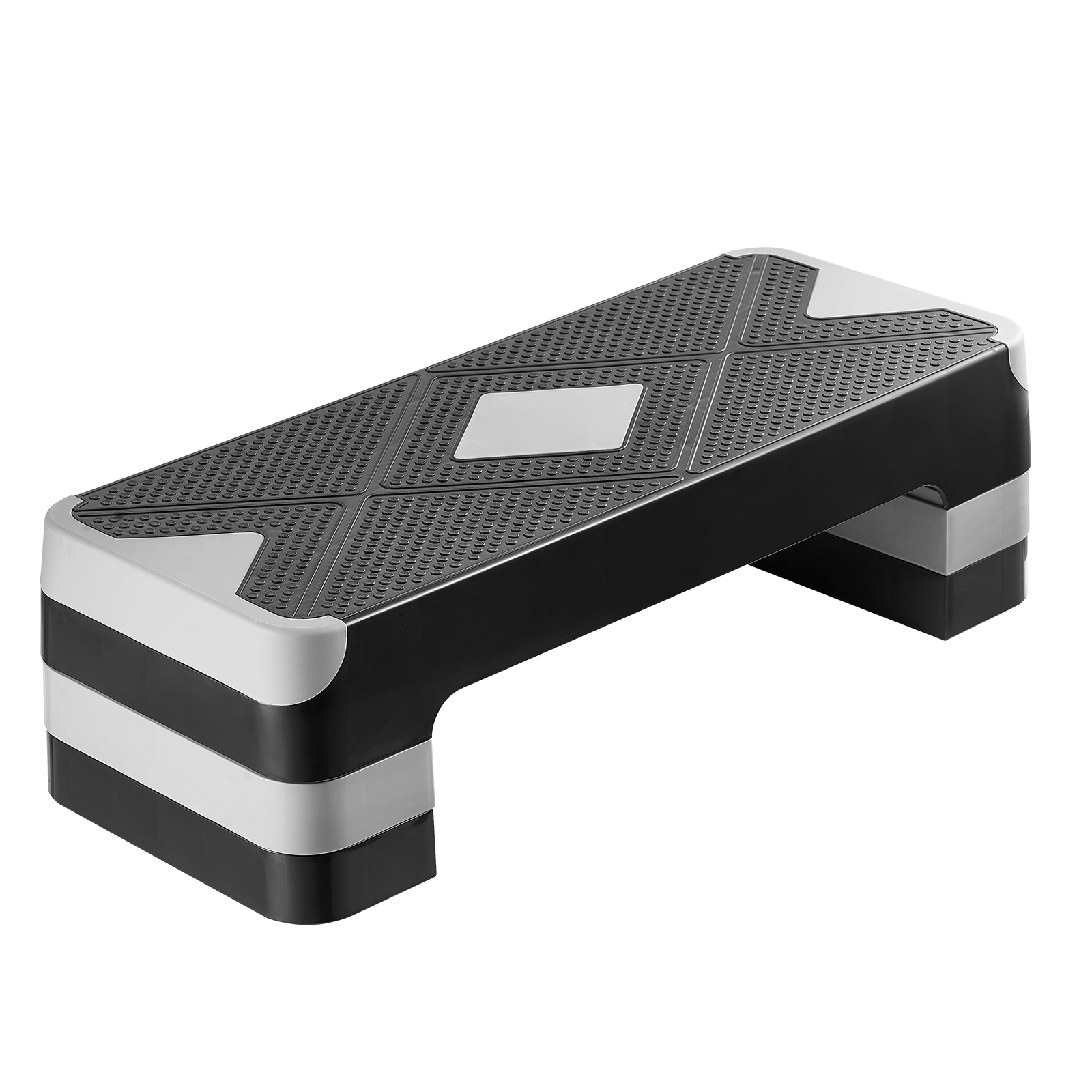 Aerobic Exercise Step Platform Height Adjustable Workout Fitness Stepper 4 Riser
