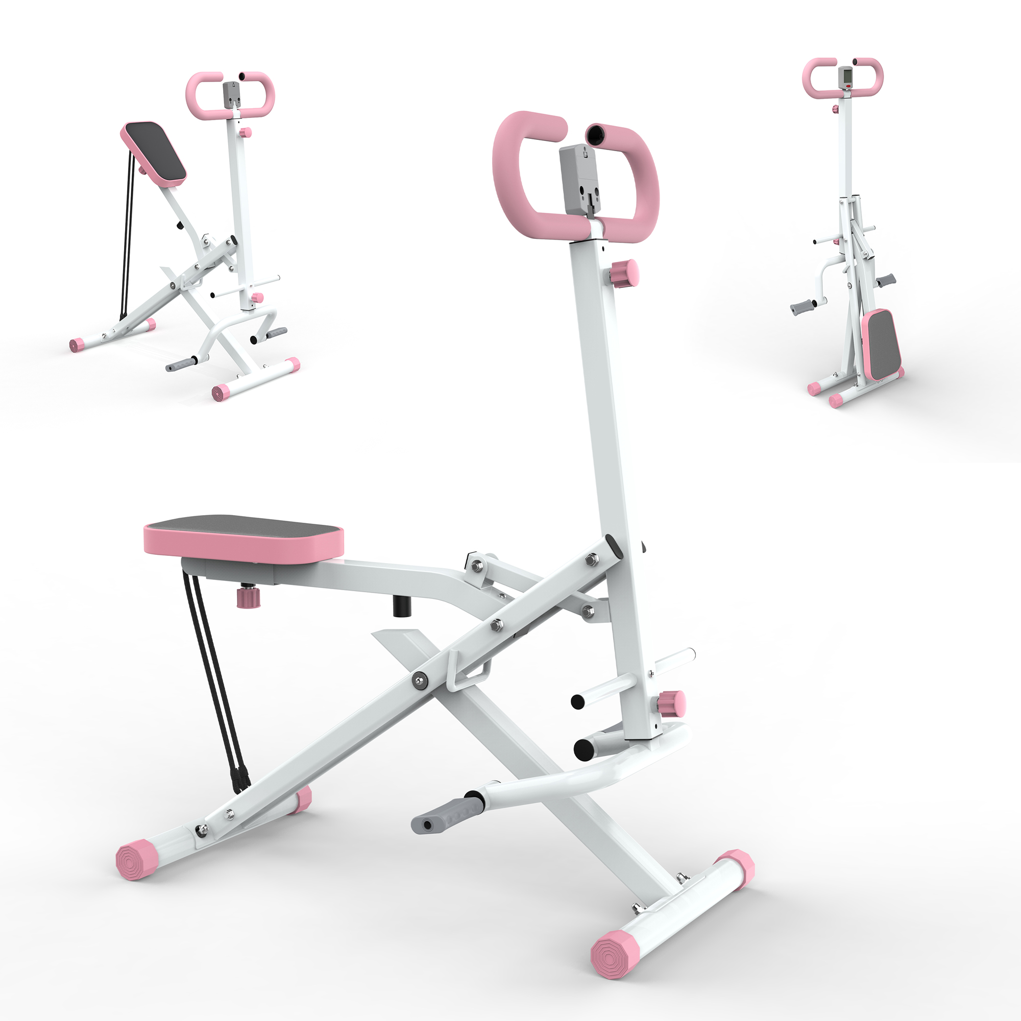 Foldable Squat Machine with Resistance Bands for Home Gym Fitness Assist Trainer
