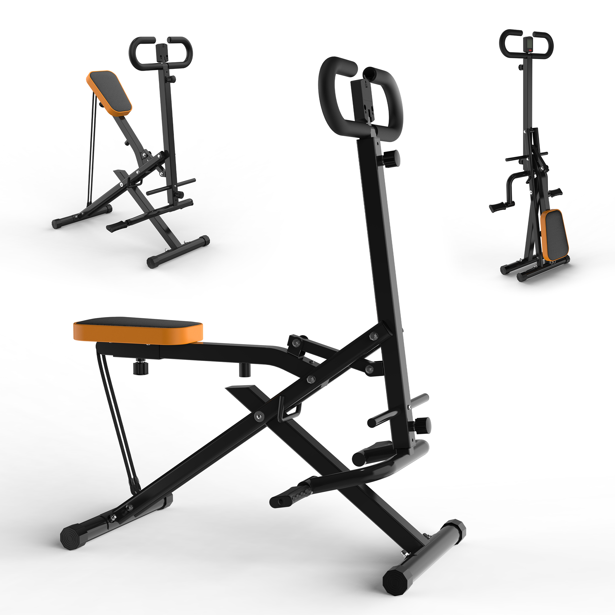 Foldable Squat Machine with Resistance Bands for Home Gym Fitness Assist Trainer