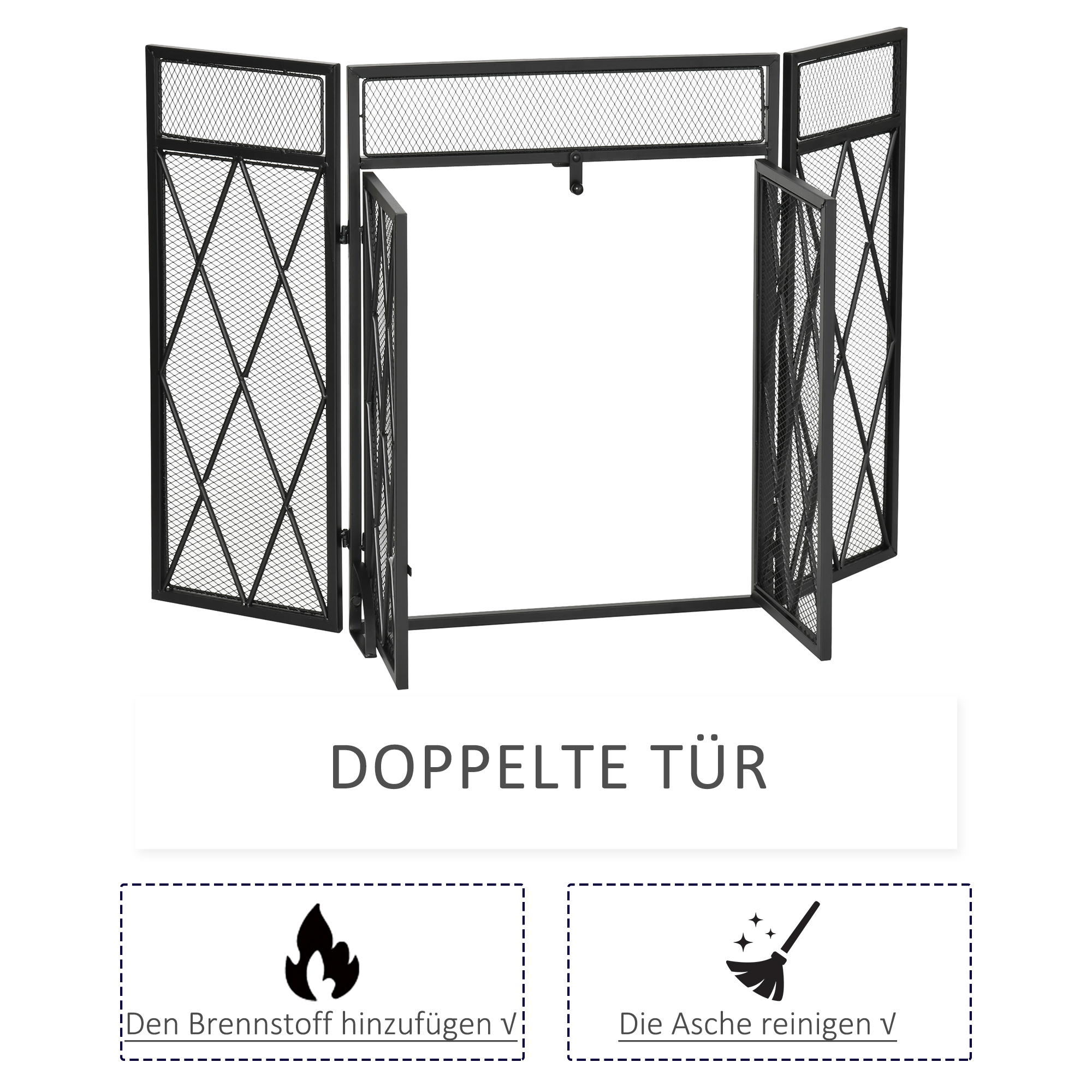 Kaminschutzgitter Baby Absperrgitter Ofenschutzgitter Laufstall Türschutzgitter - Produktbild 6