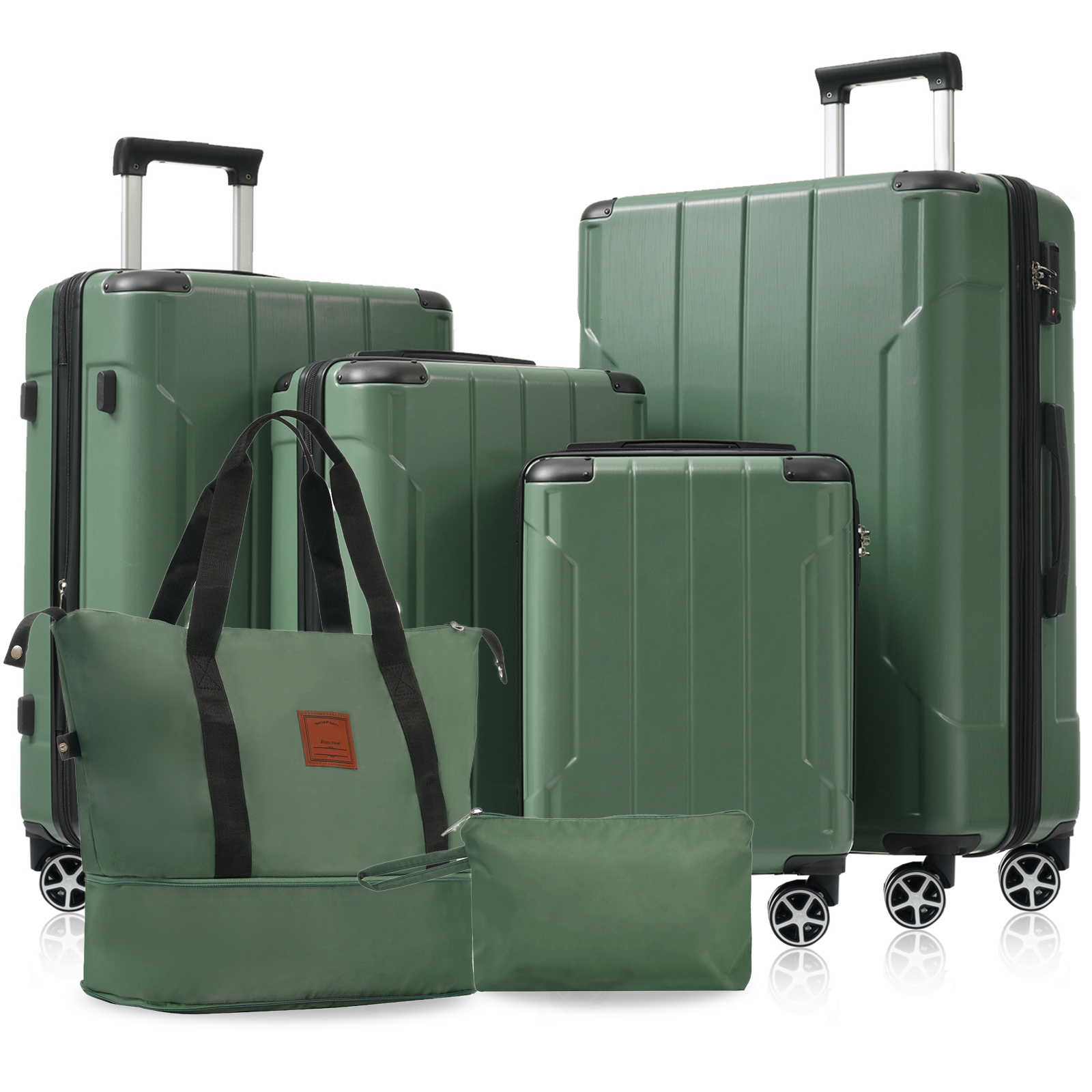 6 Piece Luggage Set Expandable Carry on Luggage Spinner Wheels Suitcase TSA Lock