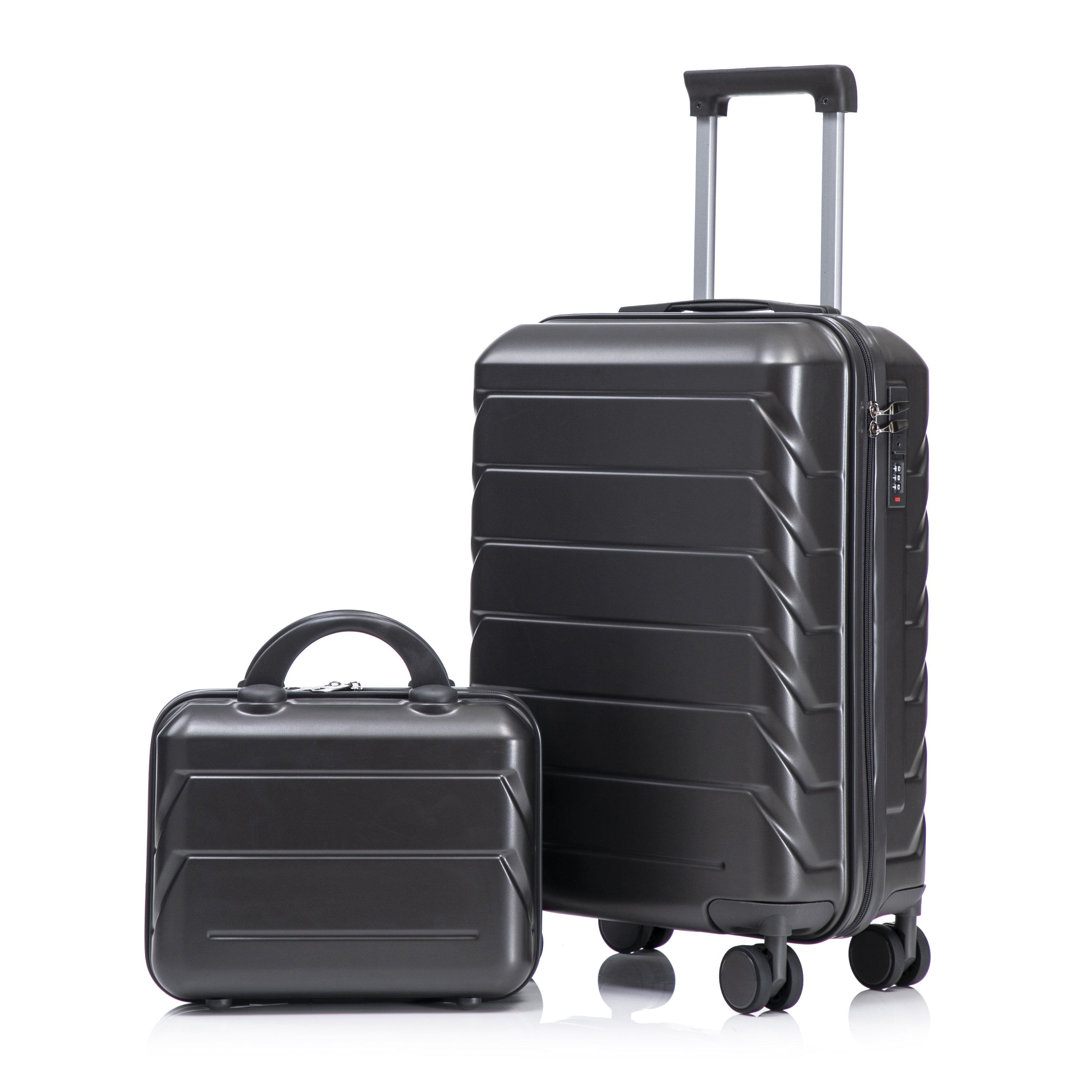 14″/20″ 2 pcs Luggage Set Hardshell Carry on Suitcase with Cosmetic Case Lock