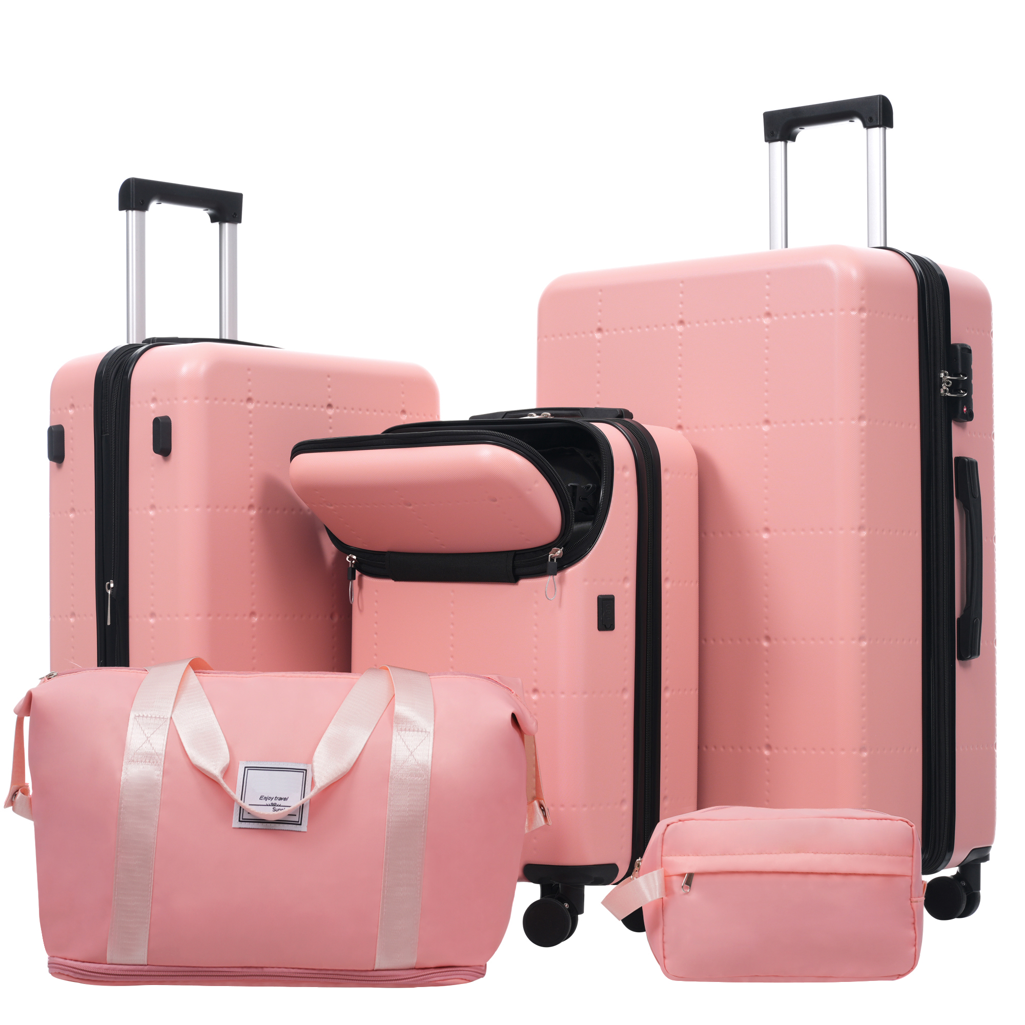 5 Piece Carry on Luggage Sets Hardshell Suitcase Wheel TSA Luggage 20/24/28 Inch