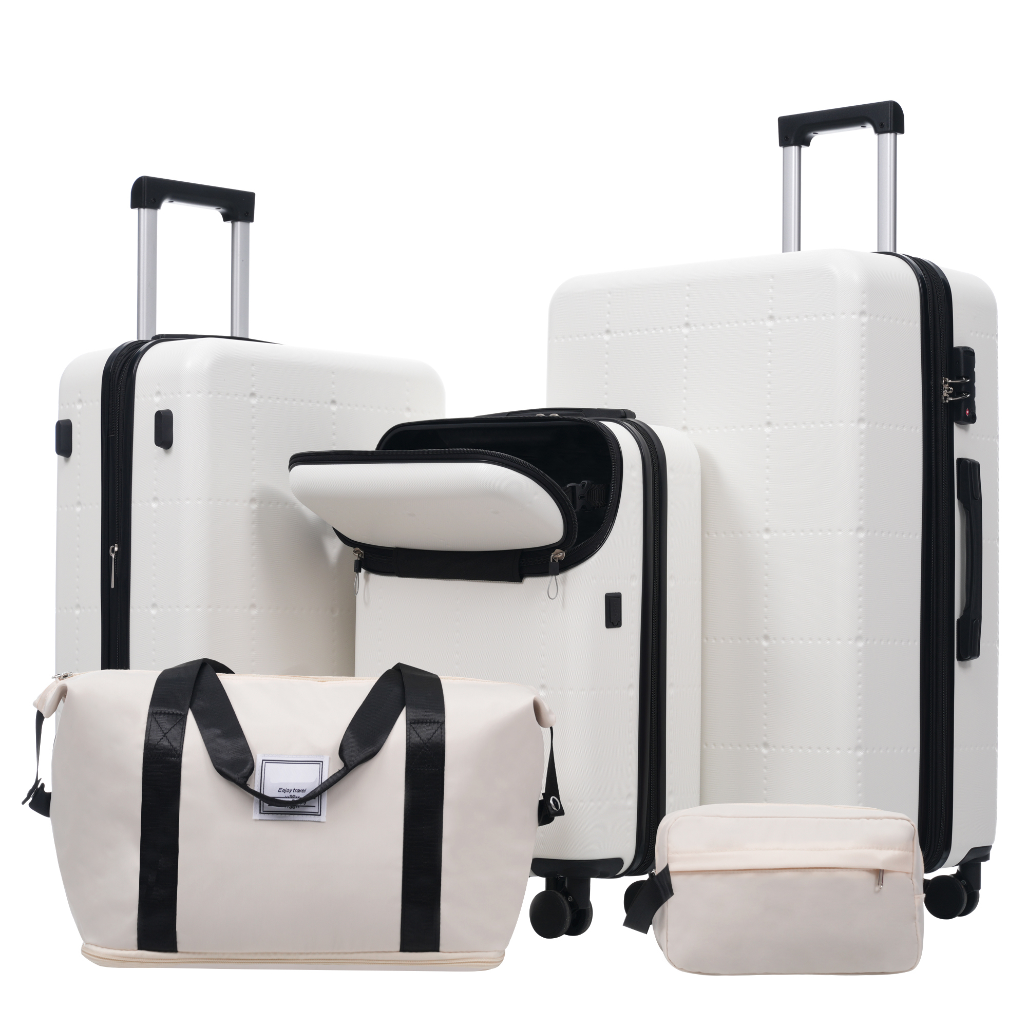 5 Piece Carry on Luggage Sets Hardshell Suitcase Wheel TSA Luggage 20/24/28 Inch