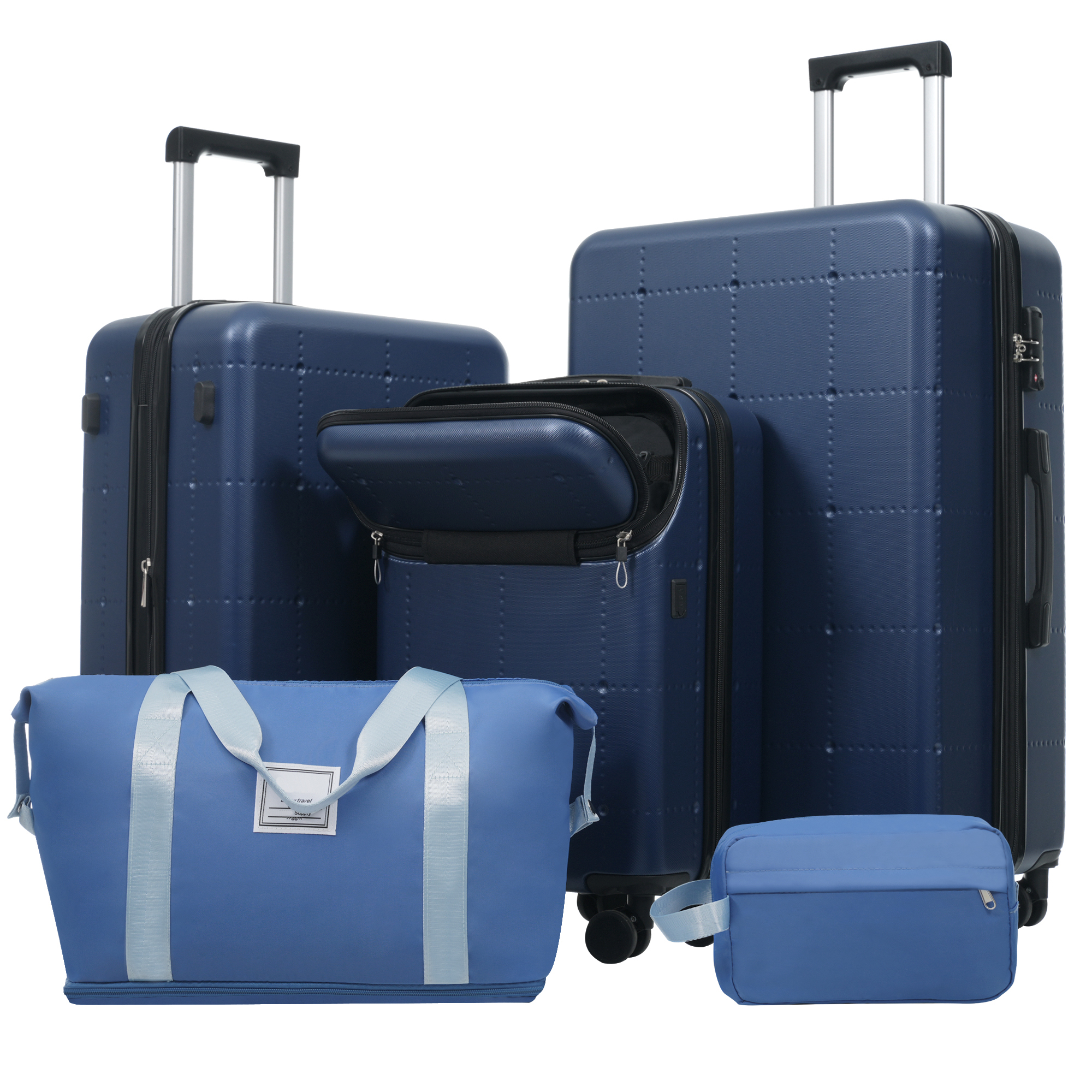 5 Piece Carry on Luggage Sets Hardshell Suitcase Wheel TSA Luggage 20/24/28 Inch