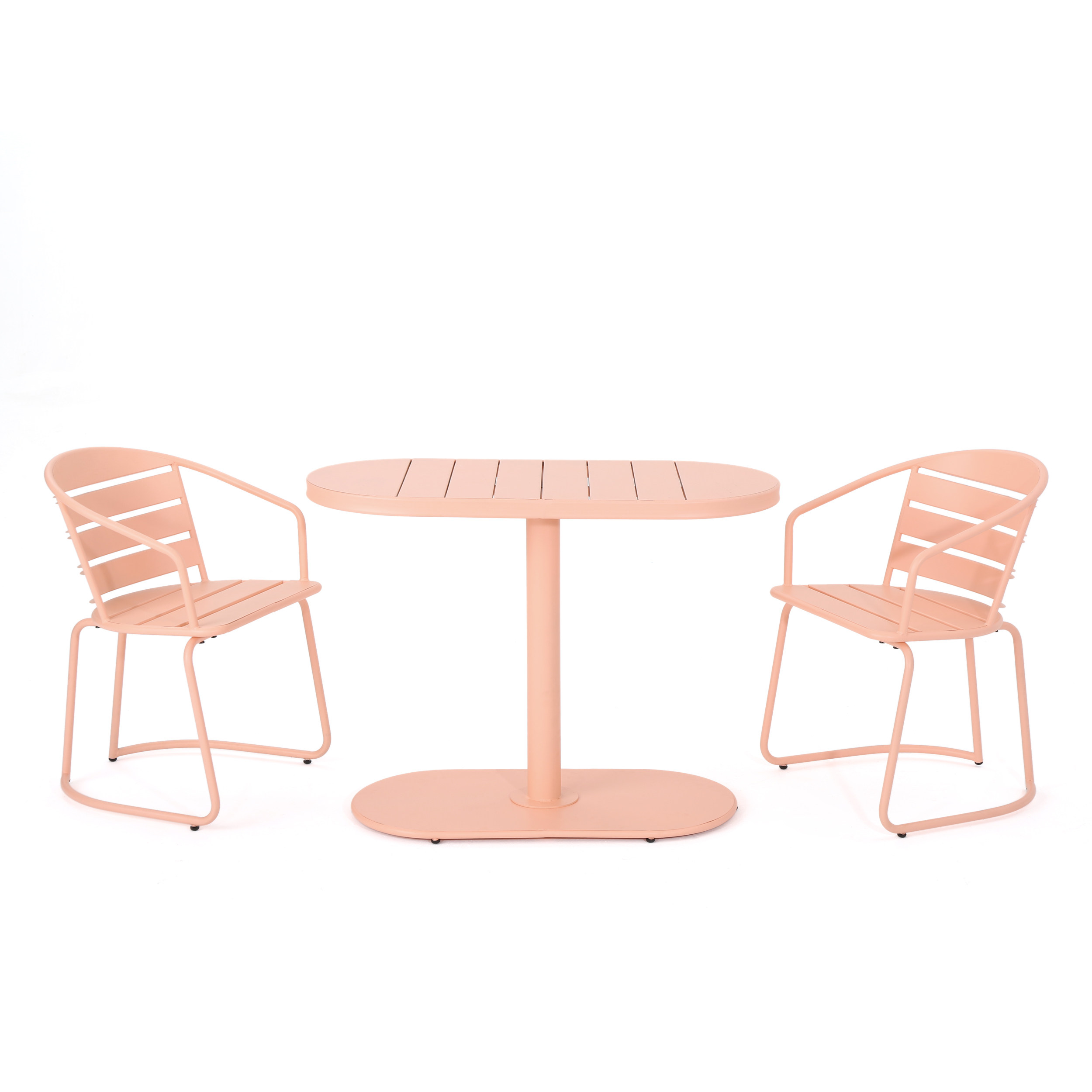 3PC Patio Outdoor Chairs set with Table Bistro Set Patio Garden Furniture Iron