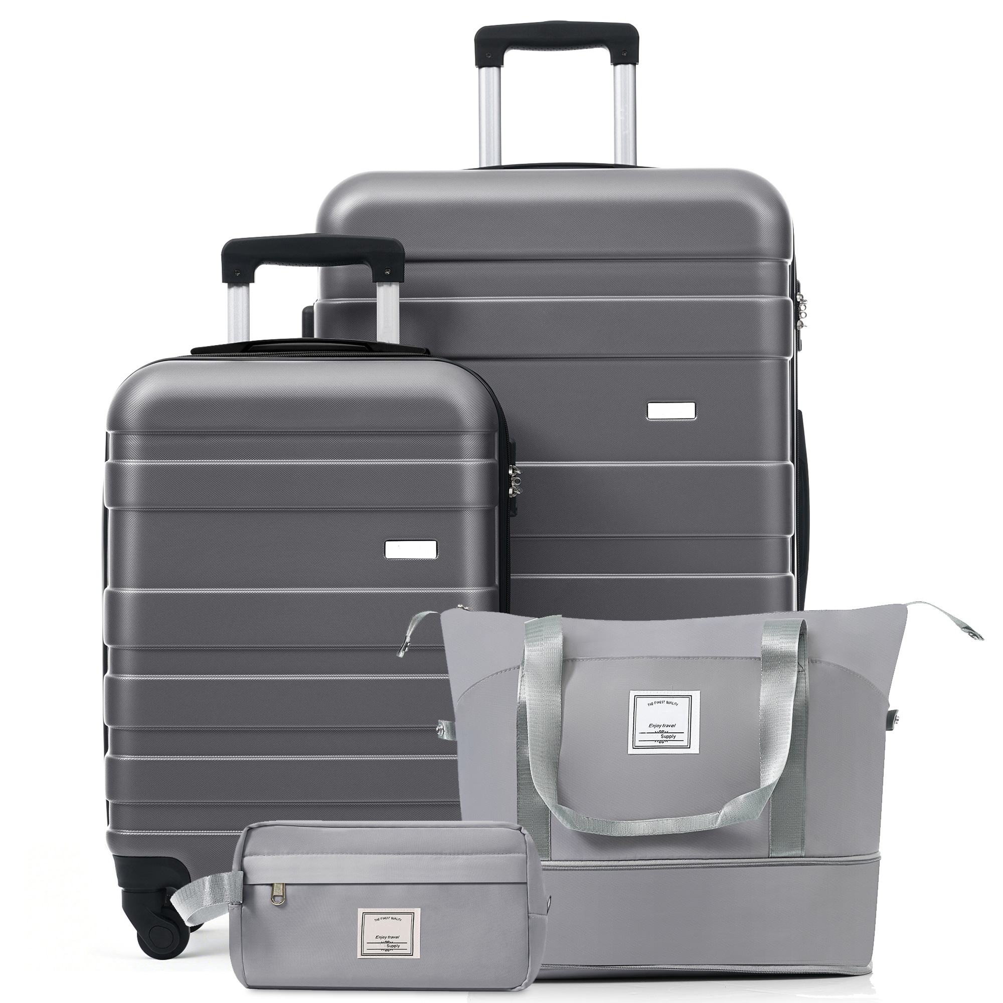 4-Piece Luggage Set 20in Carry-On 28in Checked Suitcase with Travel Duffel Bag